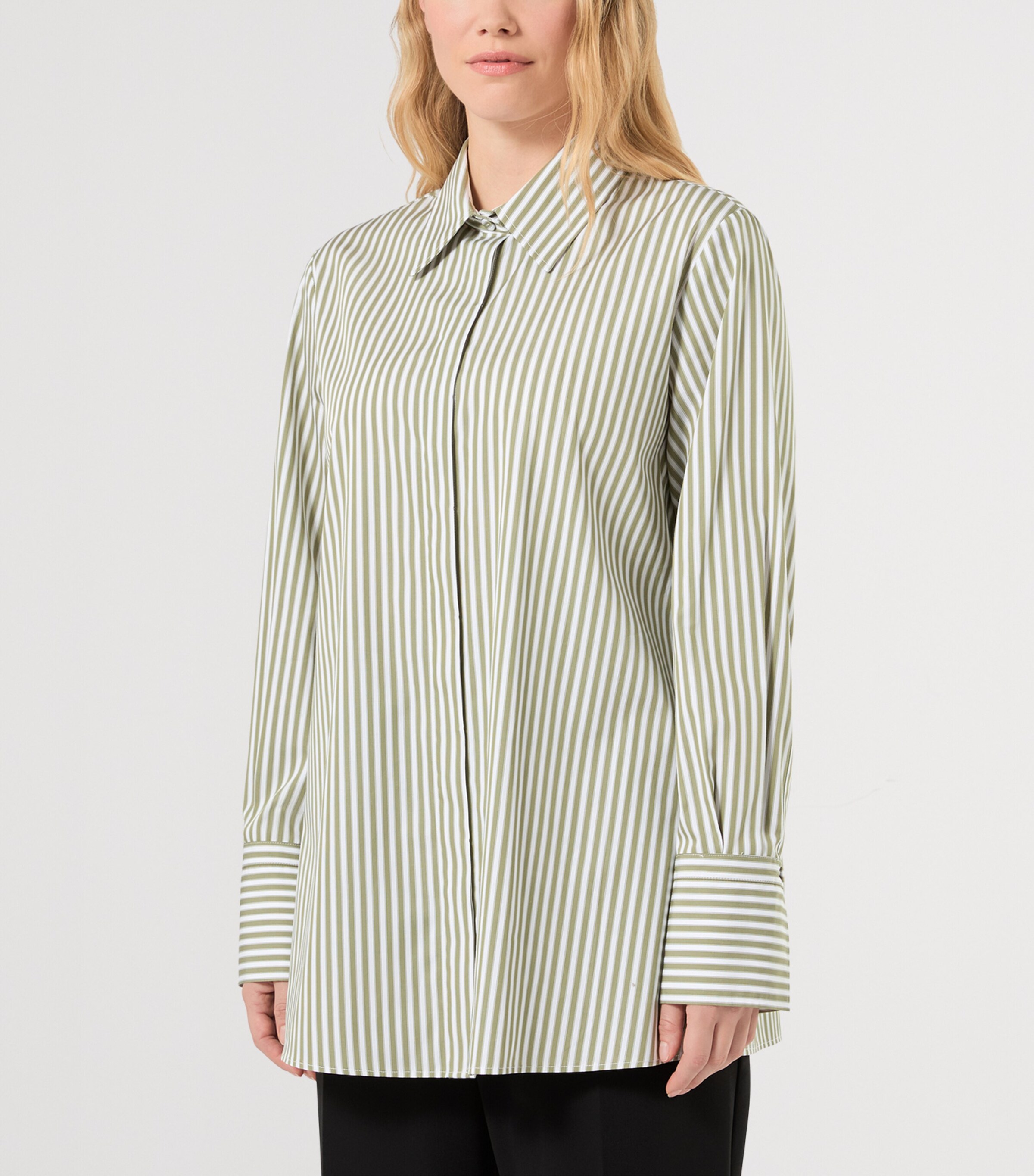Marina Rinaldi Womens Cotton Shirt Kaki Image 3