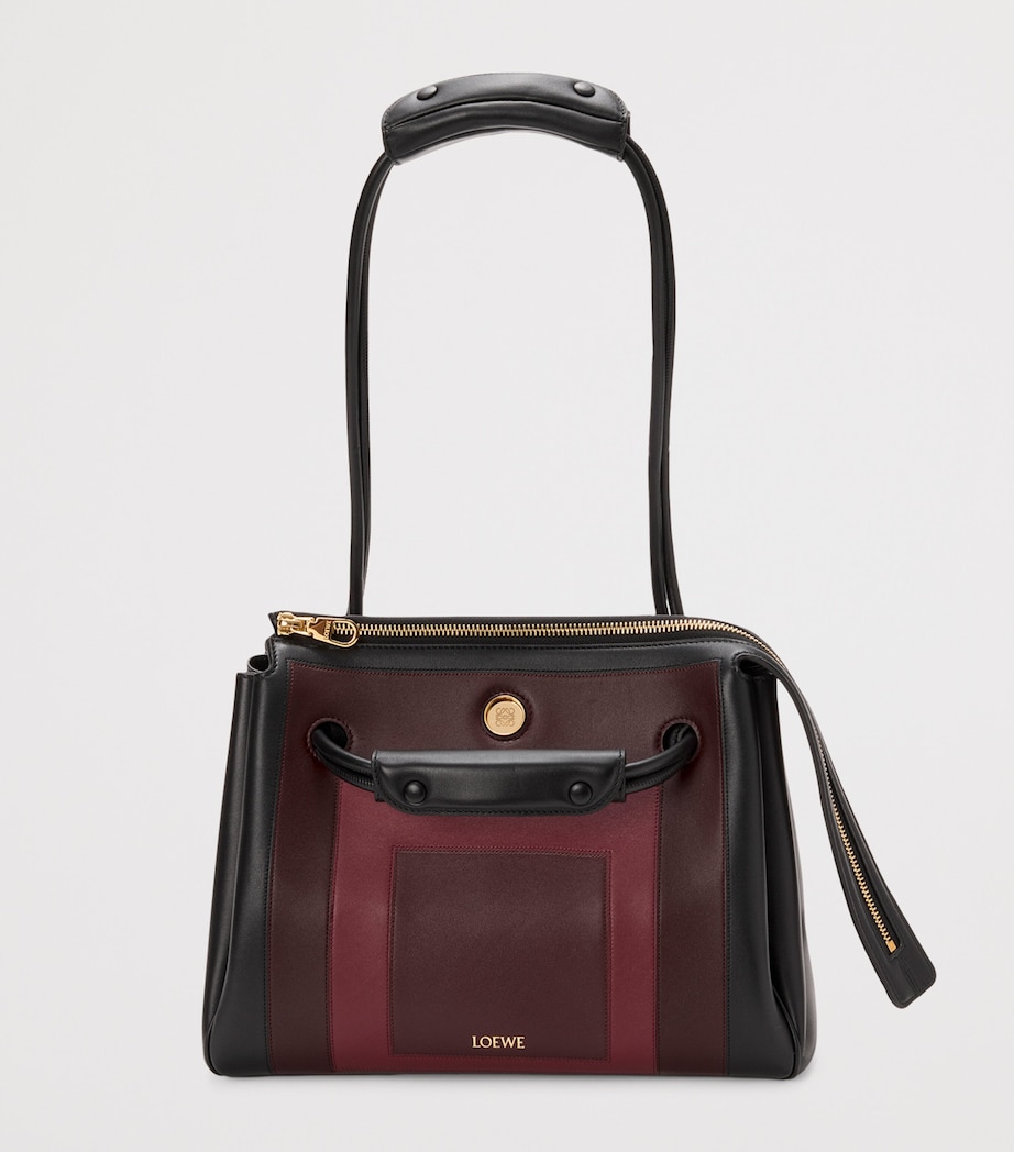 x Albers Medium Leather Madrid Shoulder Bag BLACK/BURGUNDY Image 11