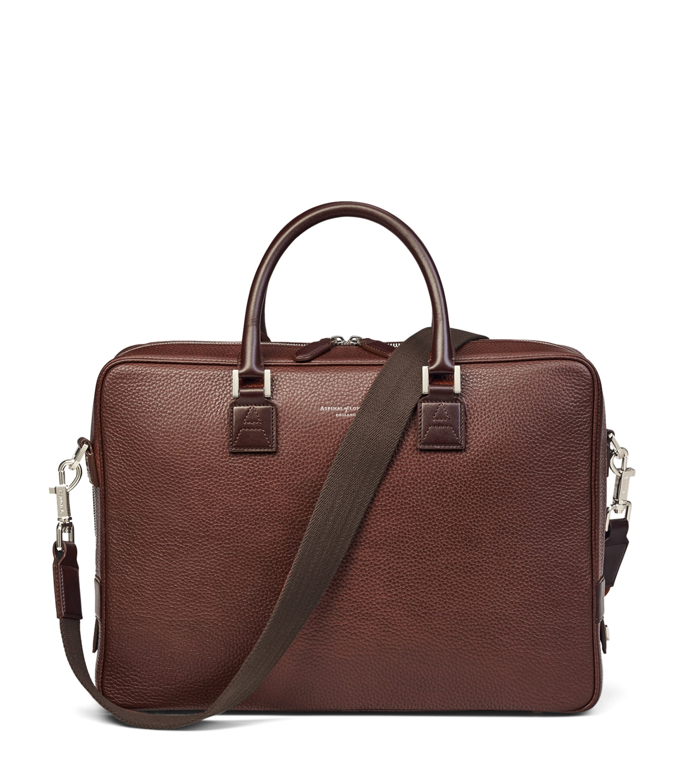 Aspinal Of London Small Leather Mount Street Bag In Brown