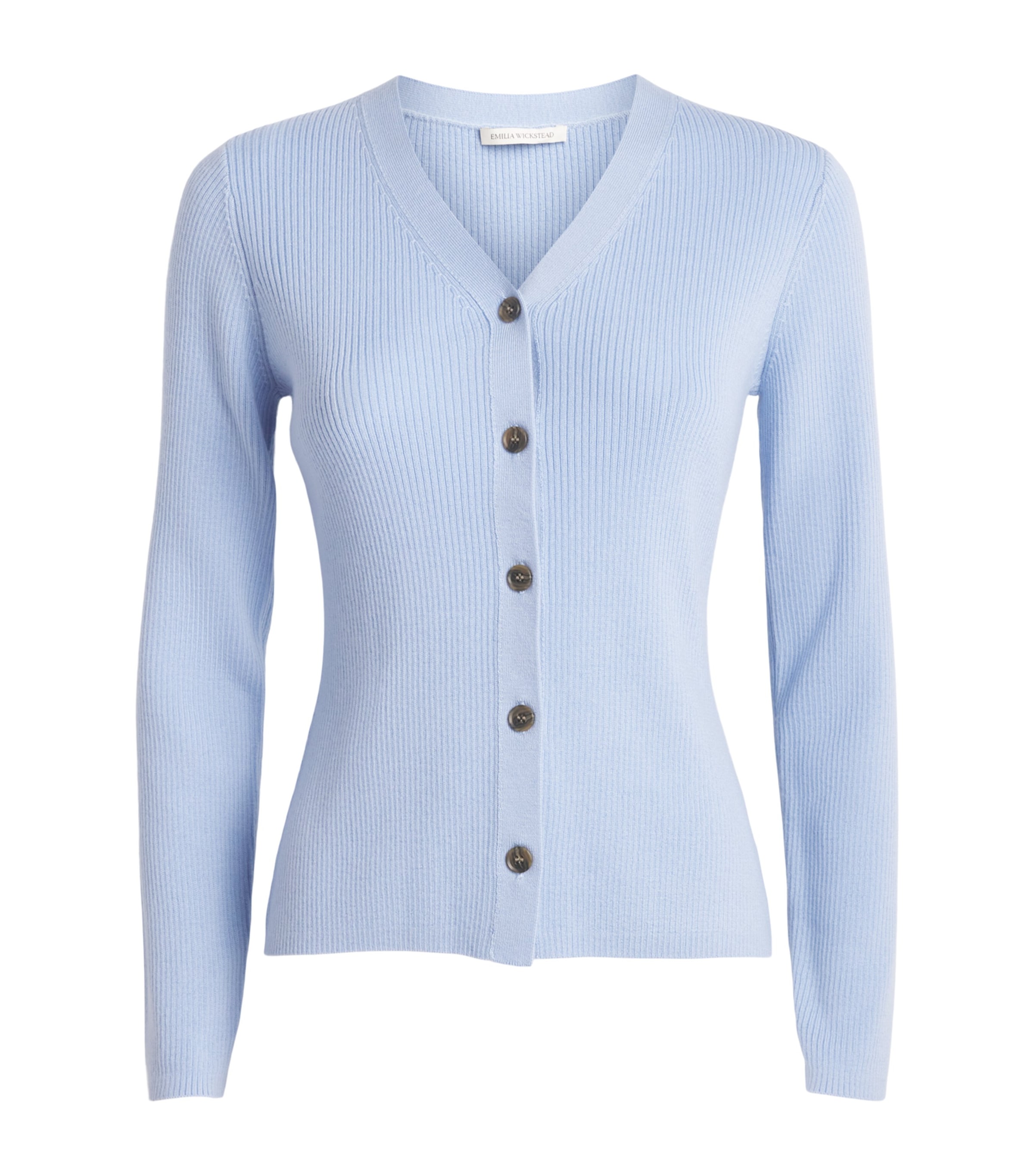 Emilia Wickstead Womens Merino Wool Ash Cardigan Baby Blue Image 1
