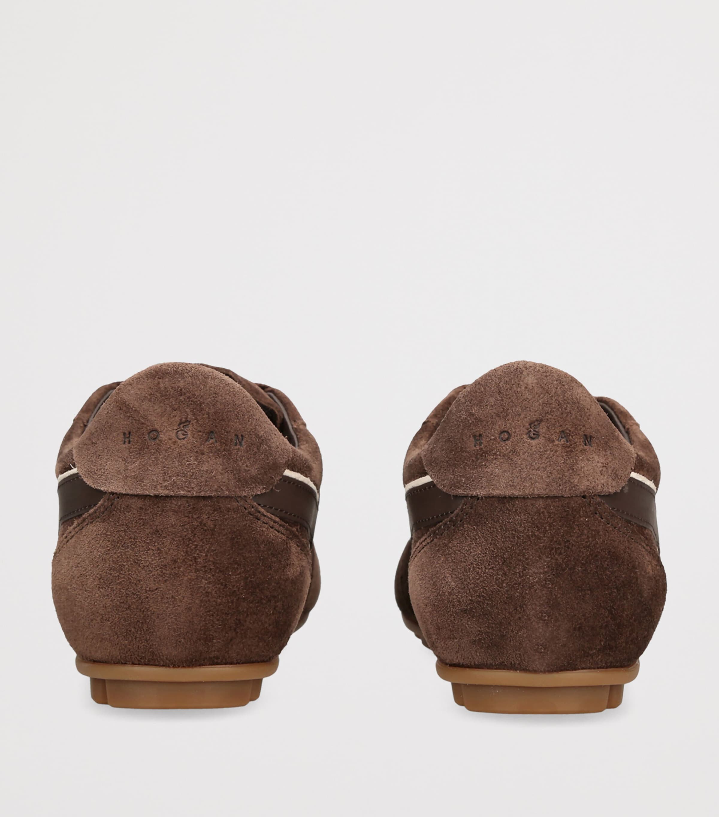 Hogan Suede Allacciato Sneakers Dark Brown Image 4