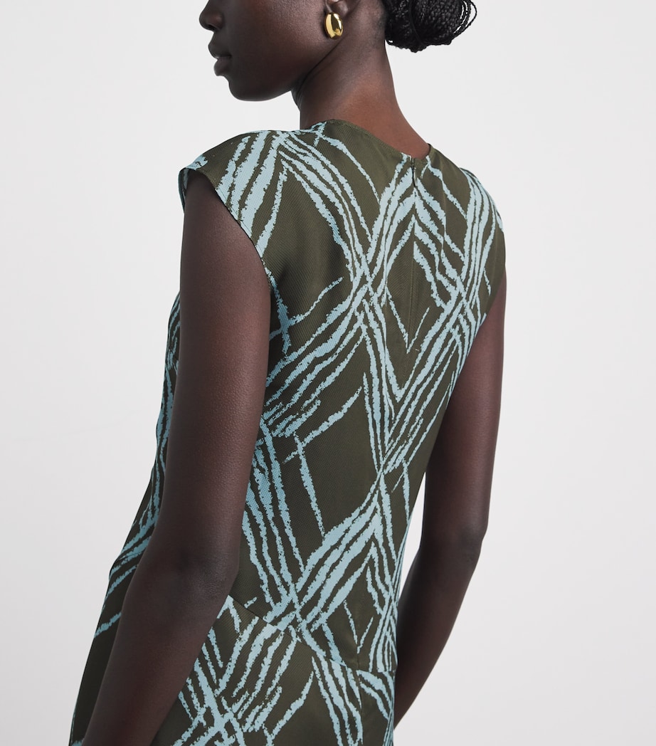 Joseph Womens Geometric Laurin Maxi Dress Palm Leaf/chambray Image 5