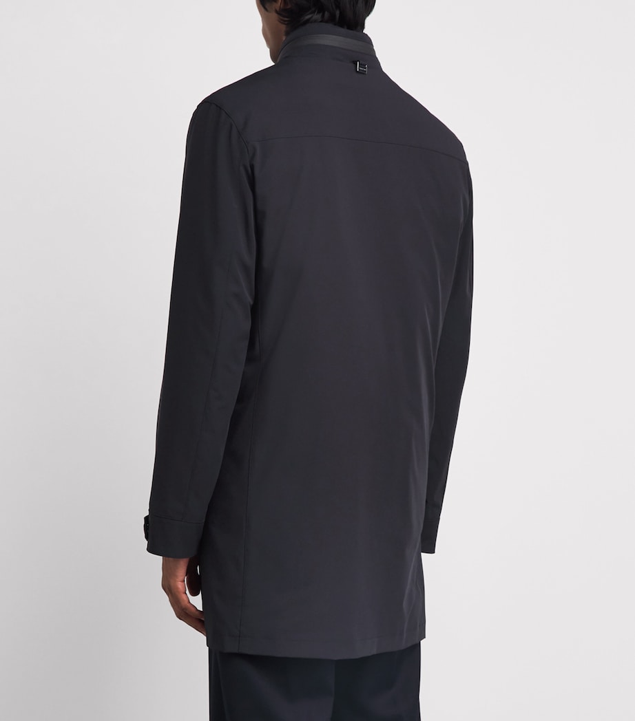 Corneliani Mens Water-Resistant Overcoat Navy Blue Image 5