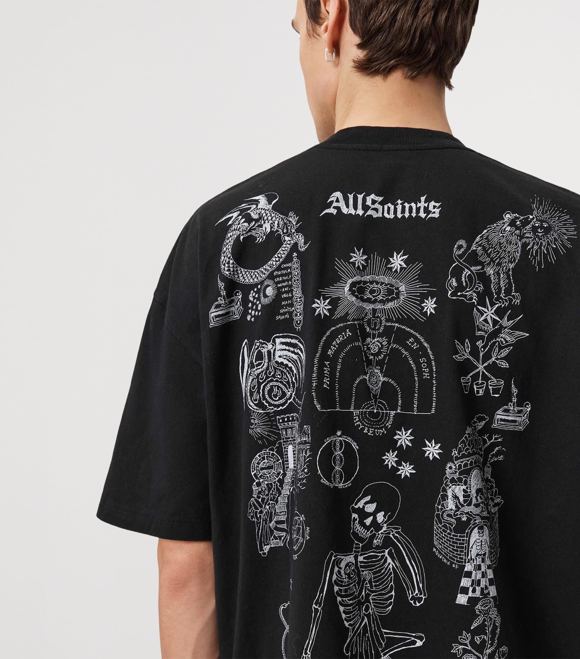 AllSaints Mens Organic Cotton Terra T-Shirt Jet Black Image 6