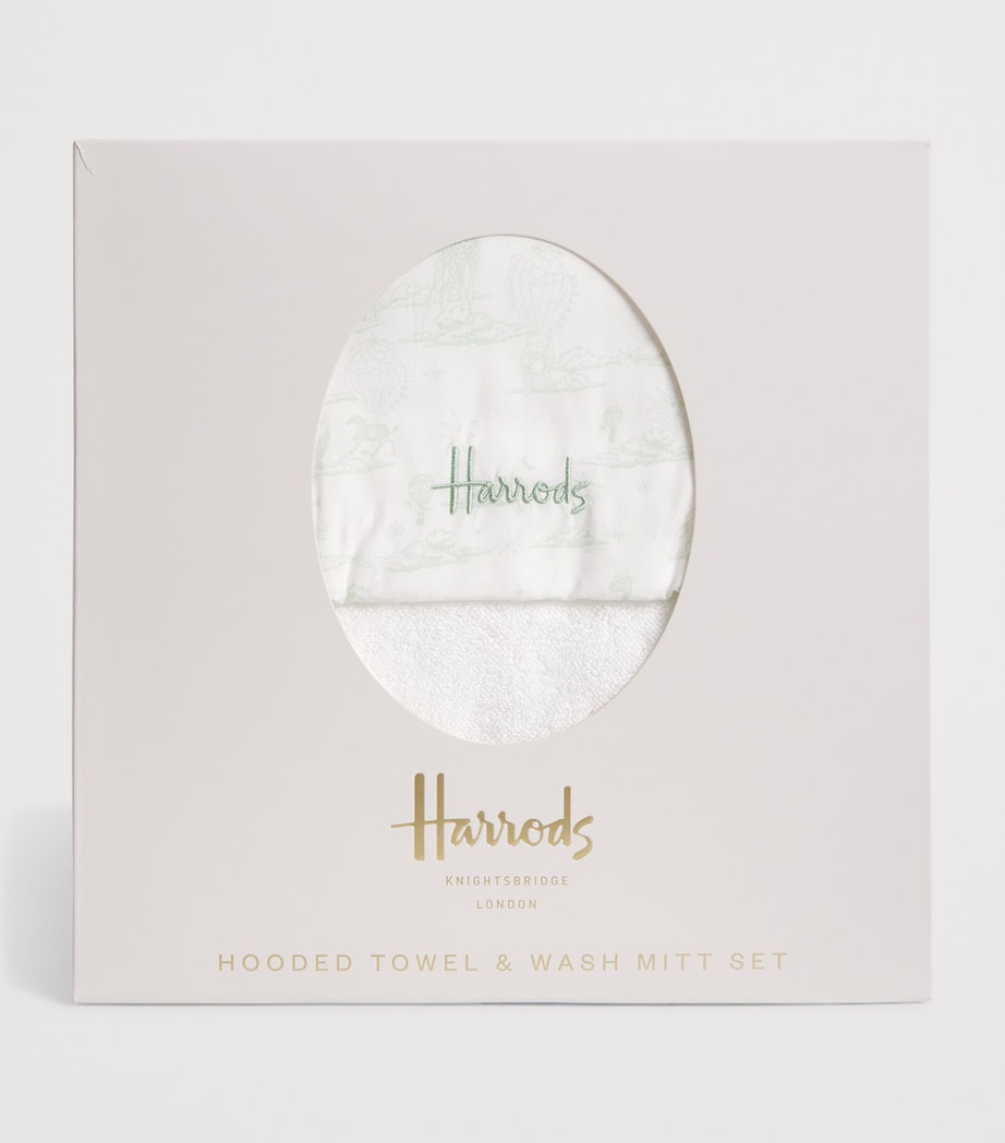 Organic Cotton Hooded Towel and Wash Mitt Set (70cm x 70cm) GREEN Image 2