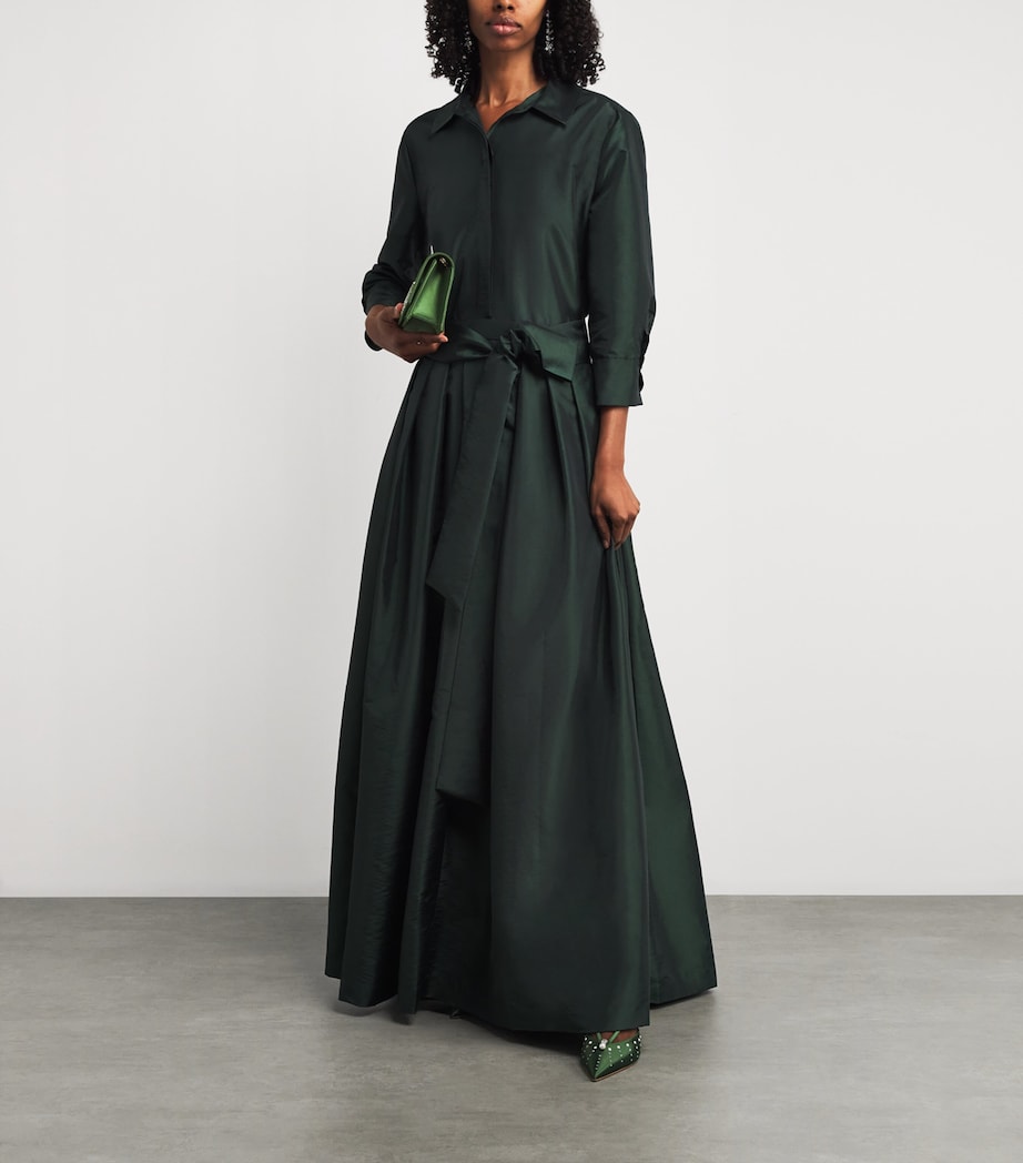 Satin Embellished Vivien Clutch Bag HARRODS GREEN Image 5