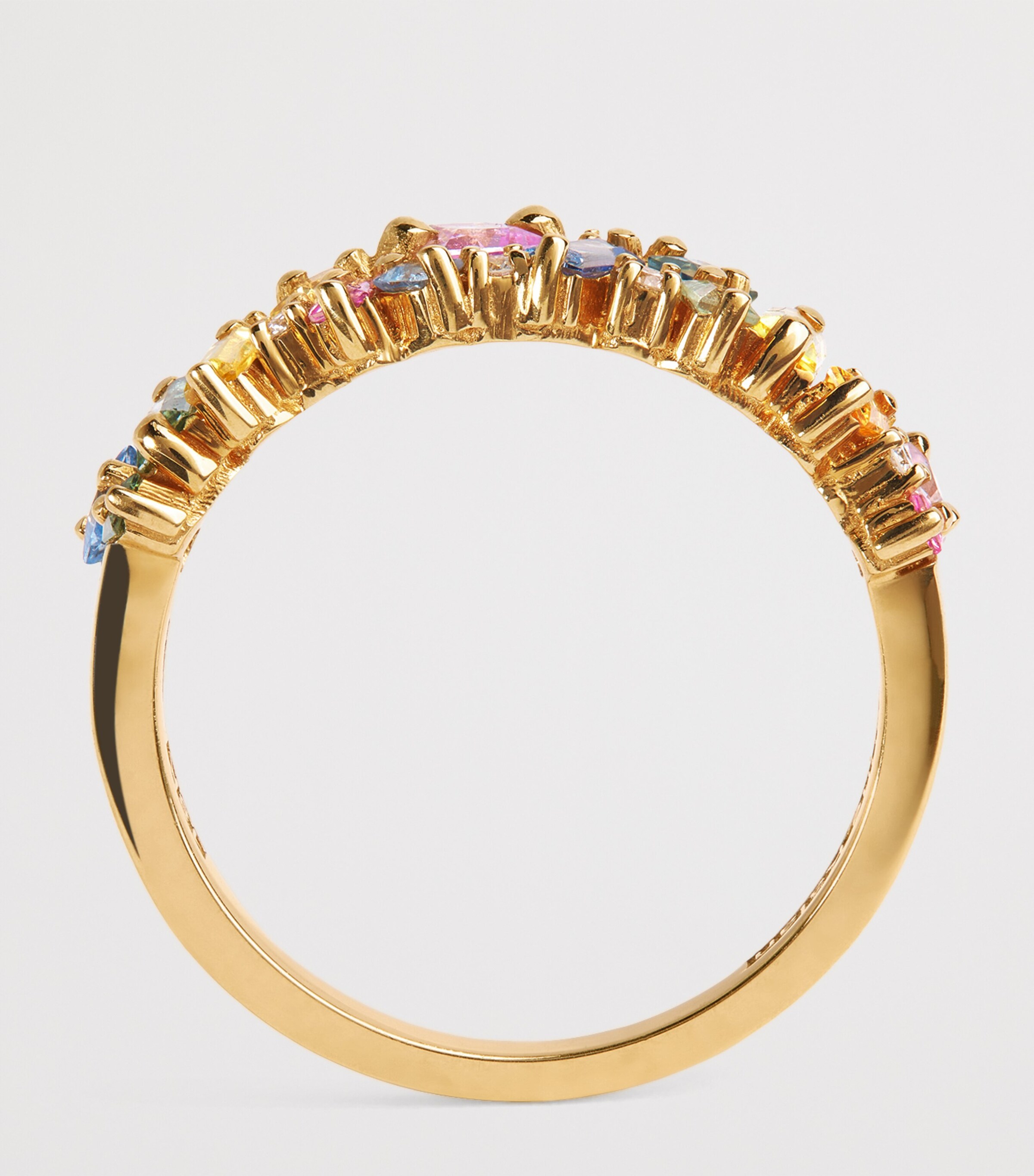 Yellow Gold, Diamond and Pastel Sapphire La Fantasie Half-Band Ring 18K YG/PS Image 3