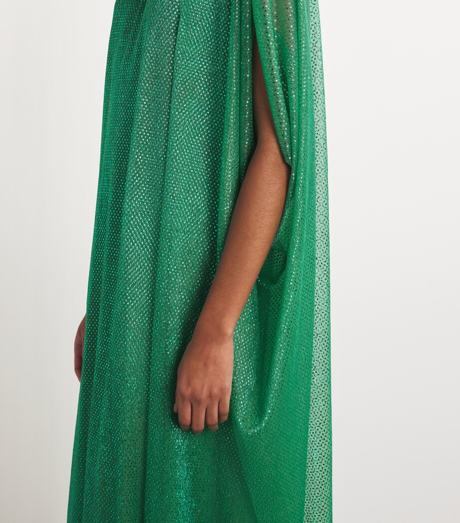 Metallic Cape Maxi Dress 236 BILLIARD Image 4