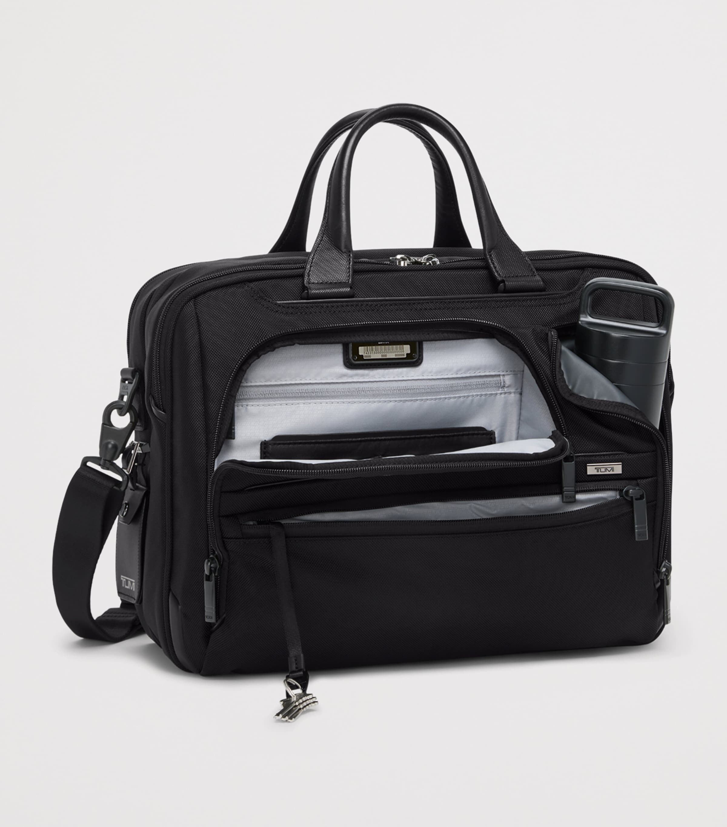 Tumi Medium Alpha 4 Expandable Briefcase (15") Black Image 3