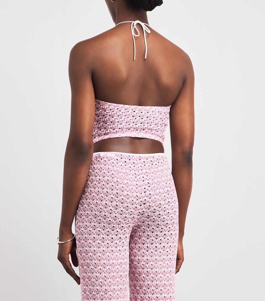 Missoni Womens Metallic Halterneck Top Pink Image 5