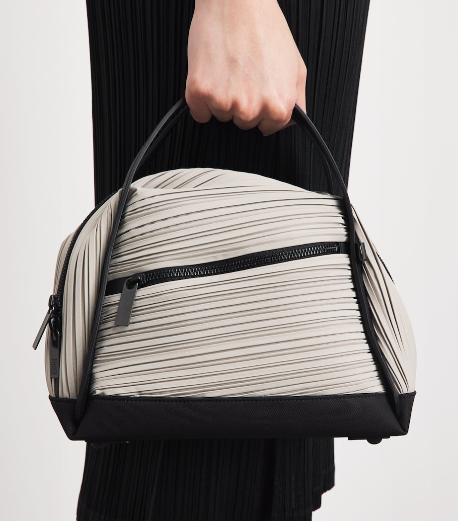 Pleats Please Issey Miyake Bias Pleats Top-Handle Bag Light Grey Image 2
