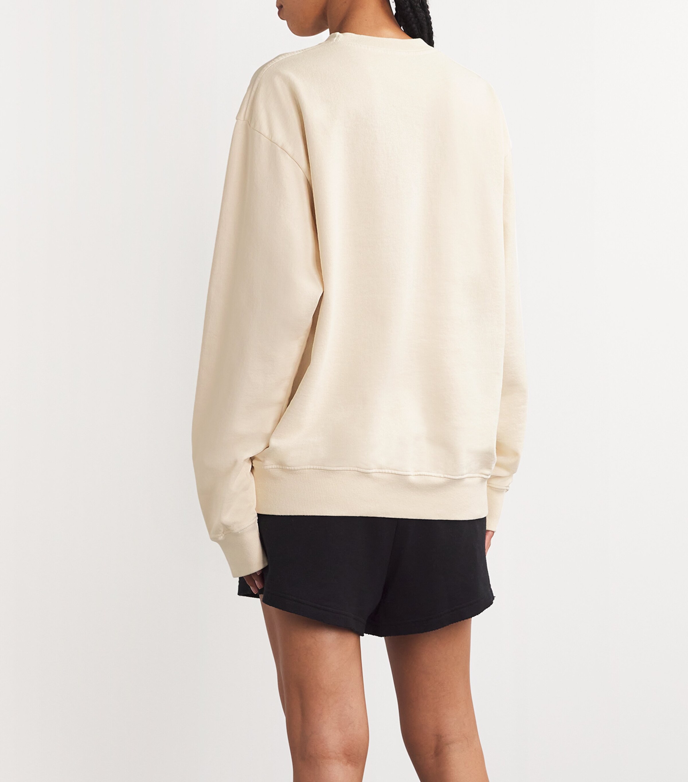 Sporty & Rich Womens Cotton Crew-Neck Sweatshirt Cream Image 4