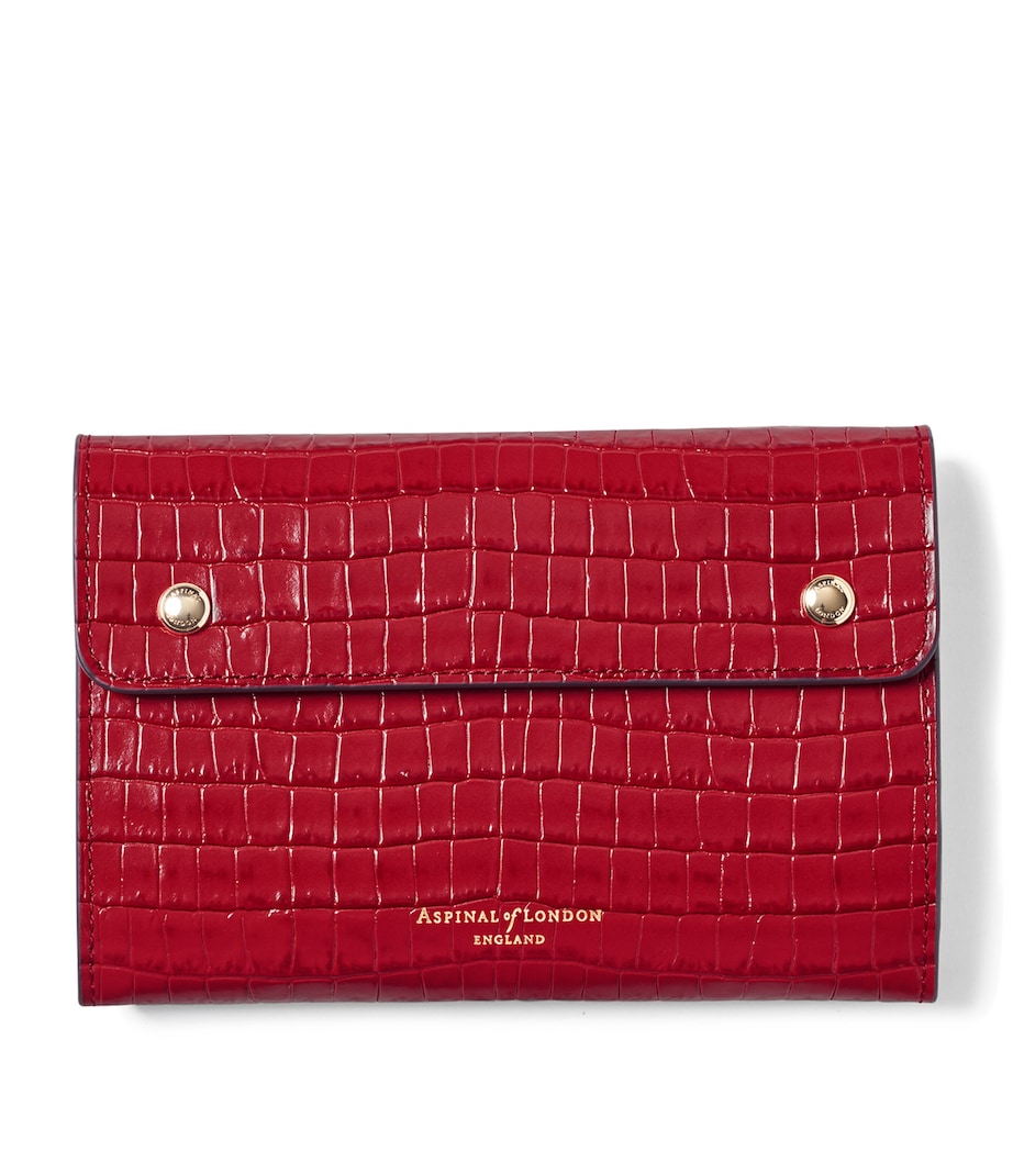 Aspinal Of London Leather Jewellery Roll Red Image 1