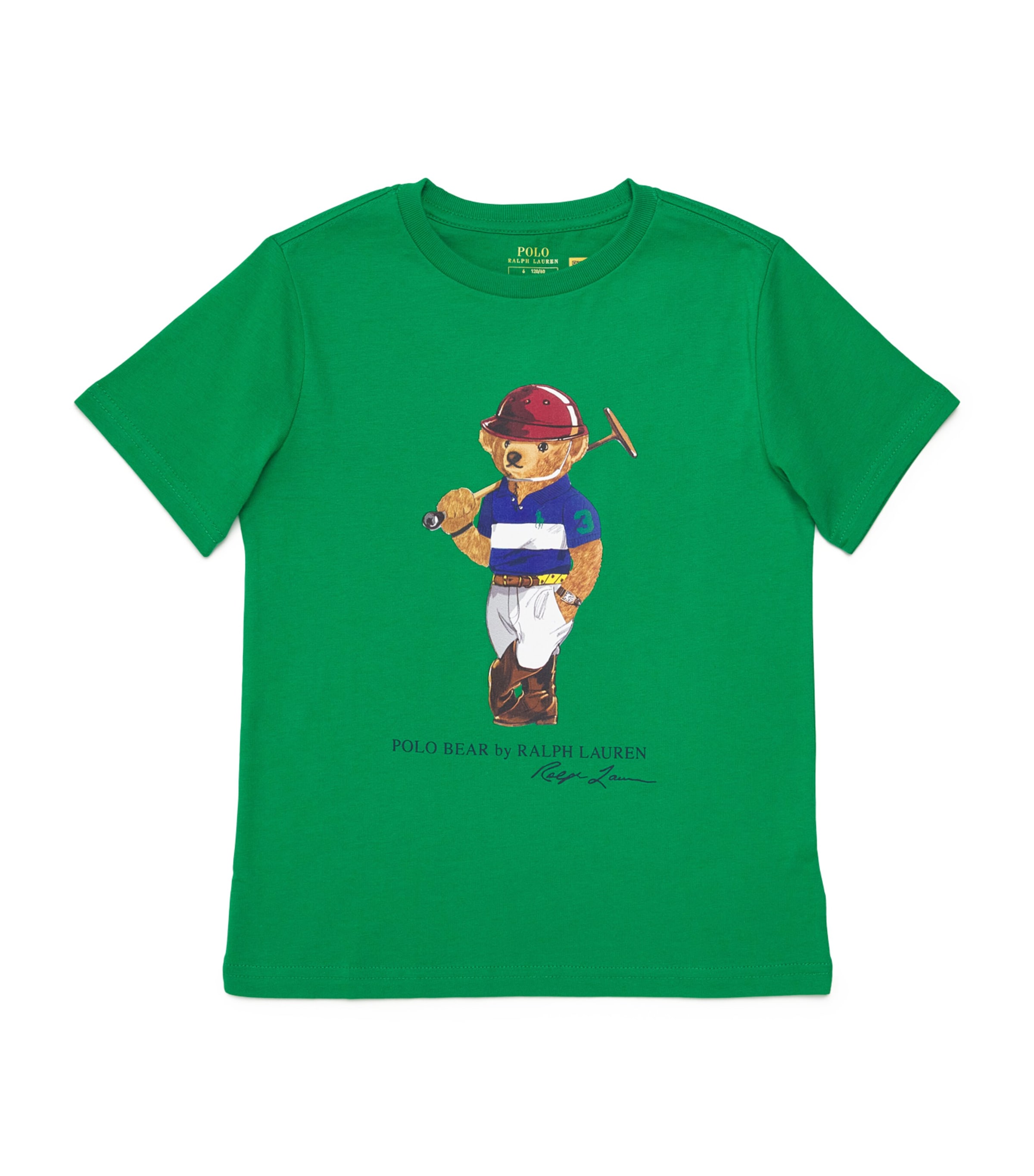 Cotton Polo Bear T-Shirt (2-7 Years) BEARGREEN Image 1