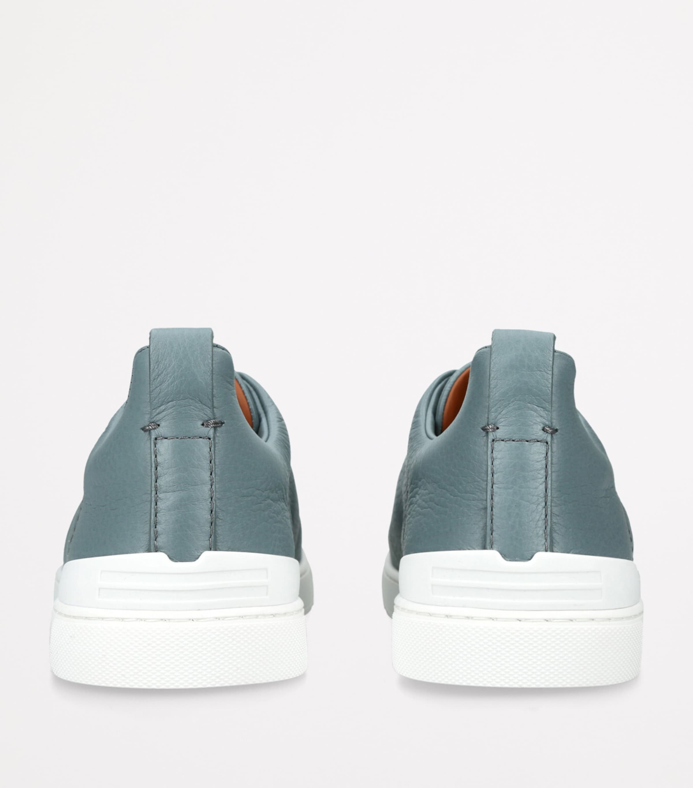Leather Triple Stitch Sneakers TEAL Image 2
