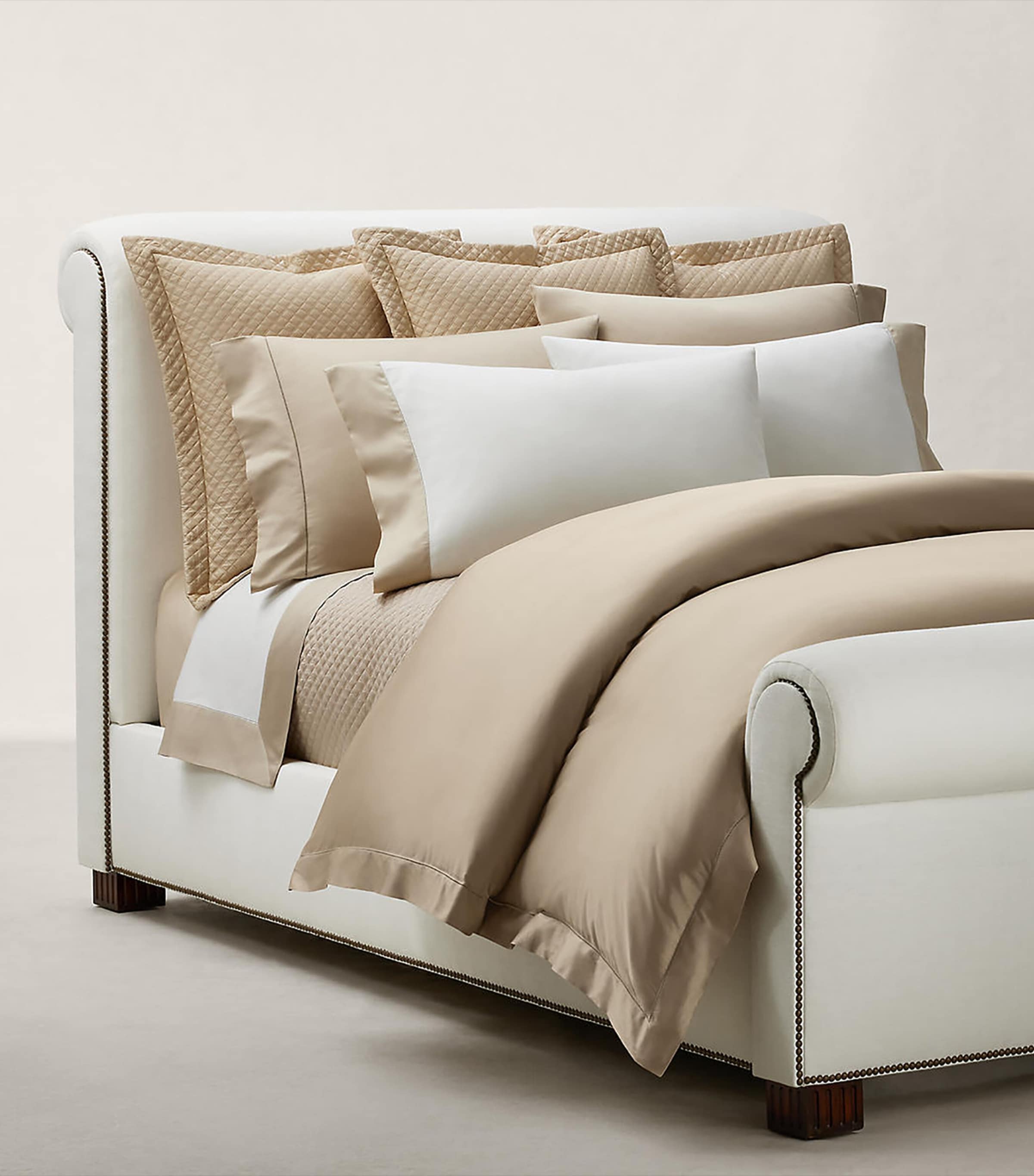 Supima Cotton Sateen Langdon Double Fitted Sheet (140cm x 200cm) COASTAL Image 3