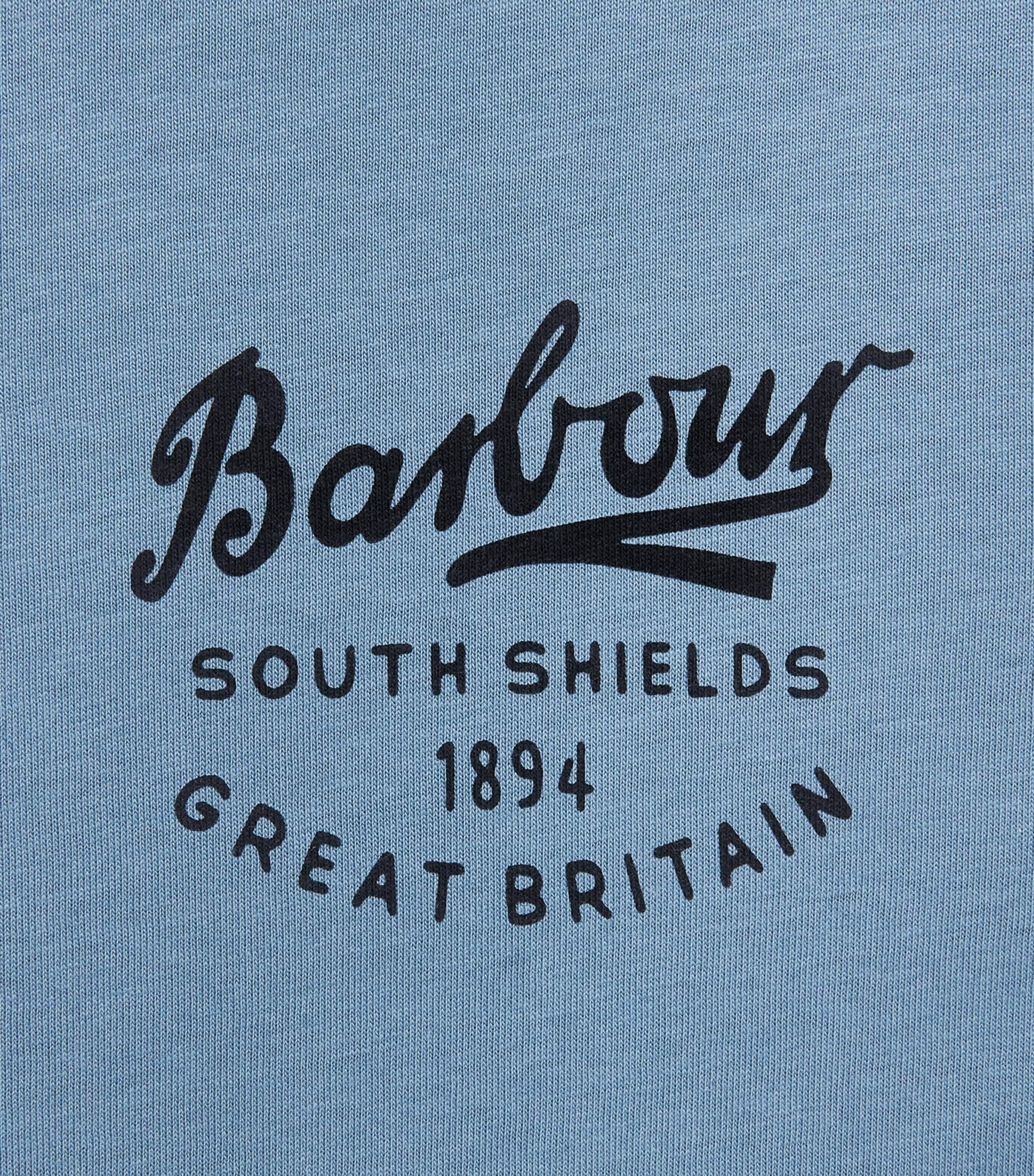 Barbour Mens Cotton Script Graphic T-Shirt Tarn Blue Image 6