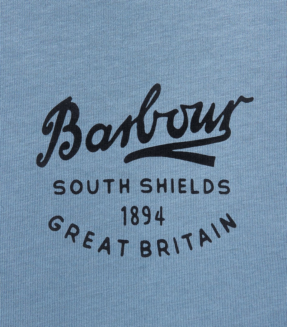 Barbour Mens Cotton Script Graphic T-Shirt Tarn Blue Image 6