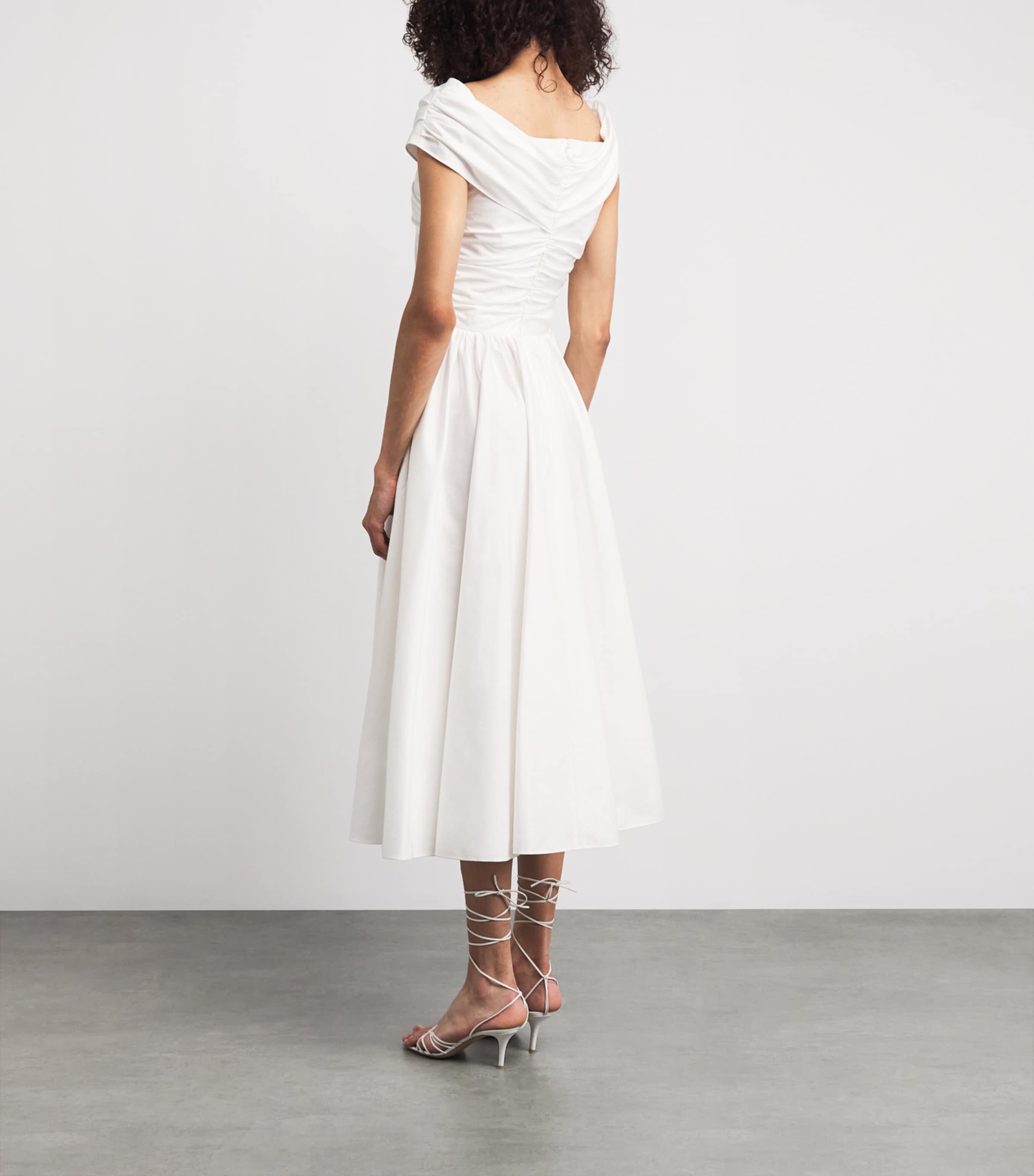 Safiyaa Womens Cotton Appolline Midi Dress Ivory Image 4