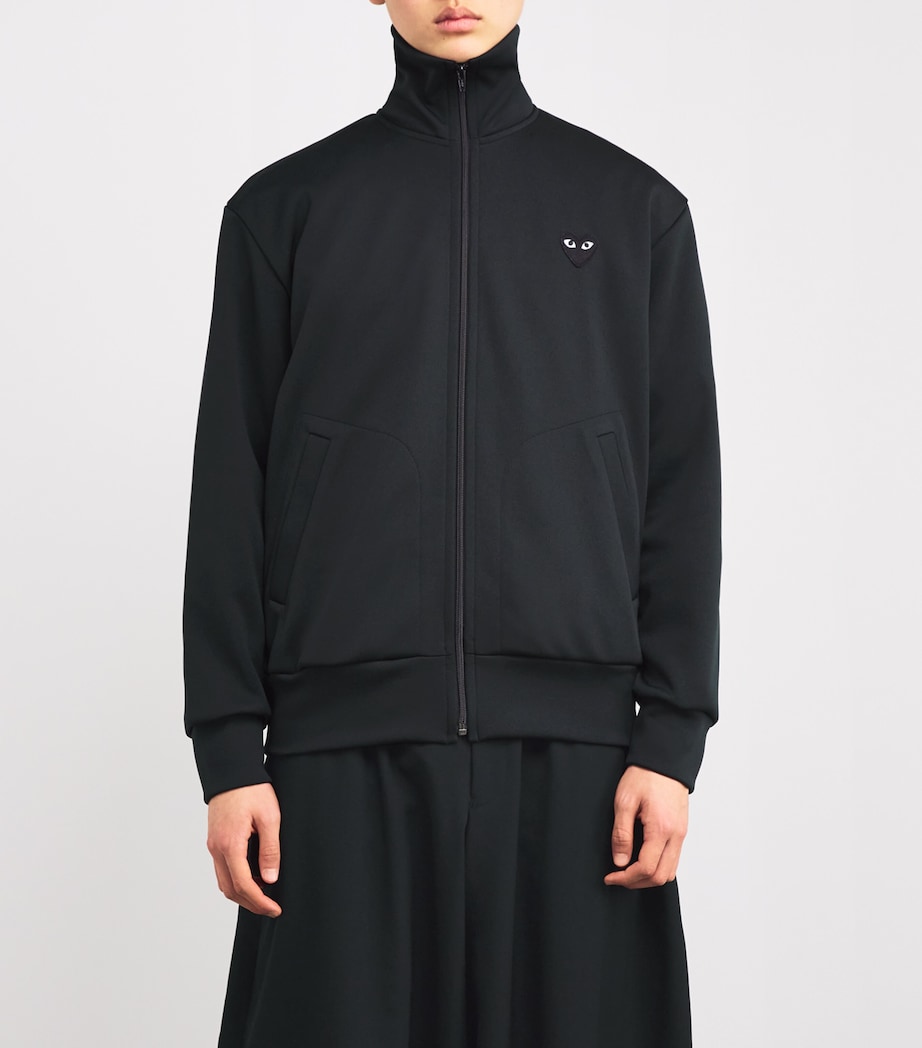 Zip-Up Heart Sweatshirt BLACK Image 3