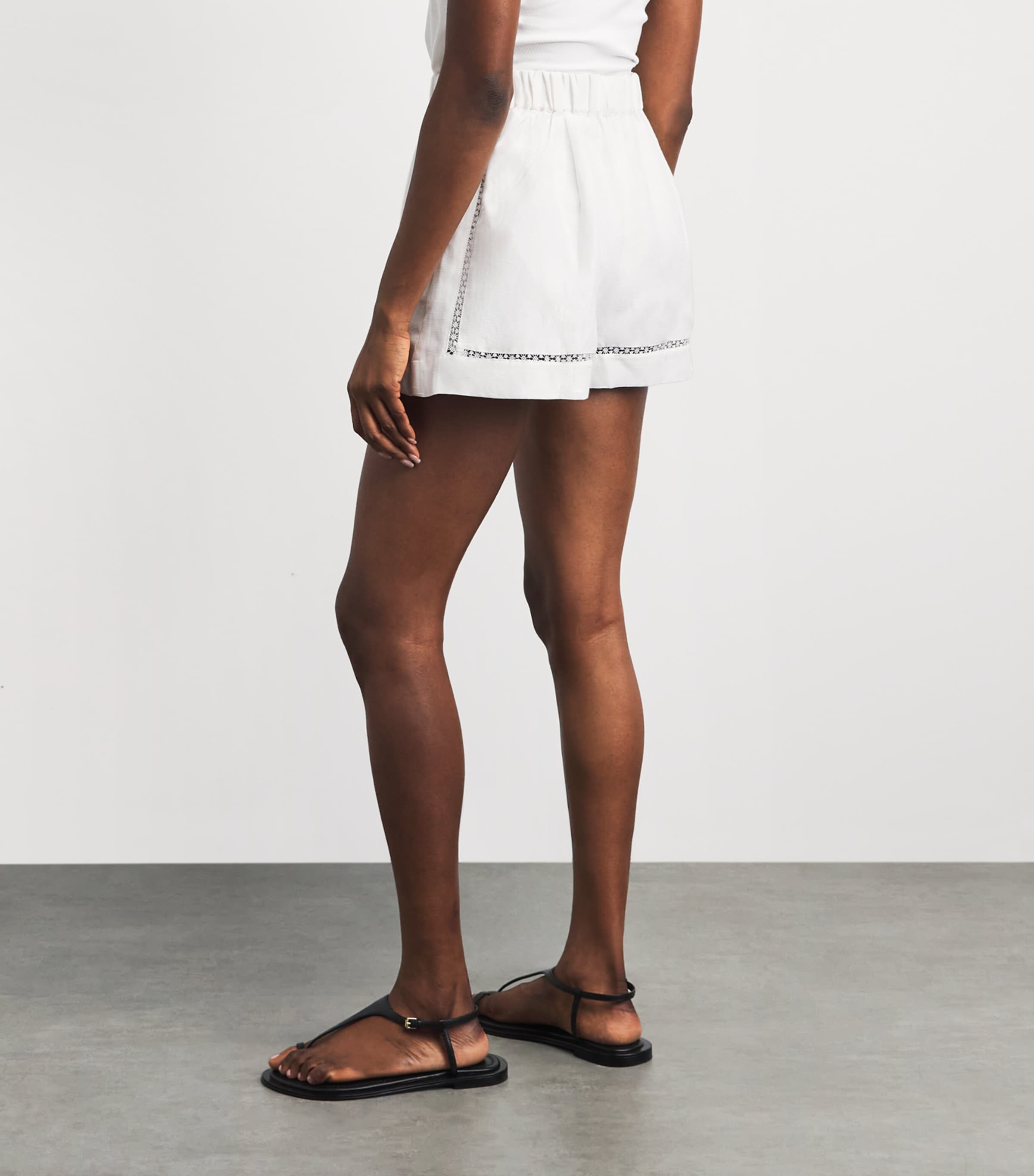 Maje Womens Embroidered Shorts White Image 5