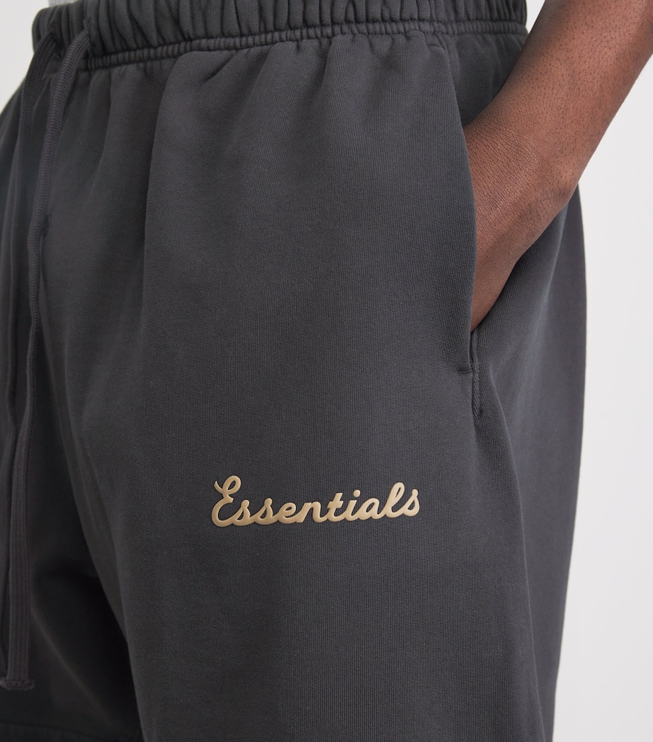 FEAR OF GOD ESSENTIALS Mens Cotton Logo Sweat Shorts Faded Black Image 3