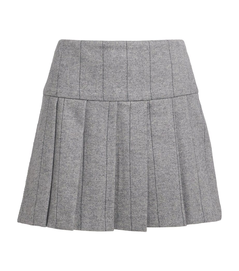 Wool-Blend Pleated Mini Skirt GREY Image 1