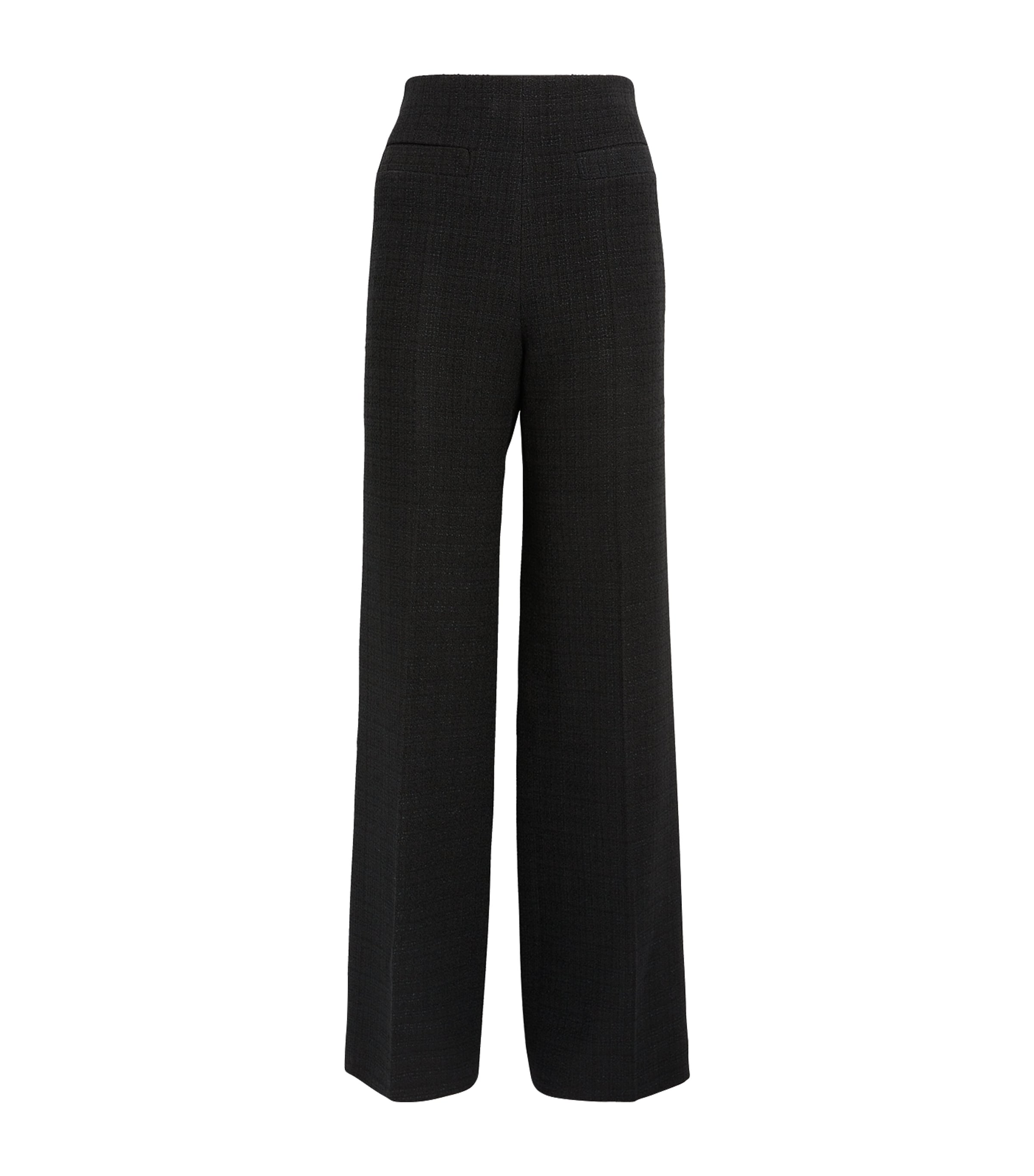 Sandro High-rise Wide-leg Trousers In Black