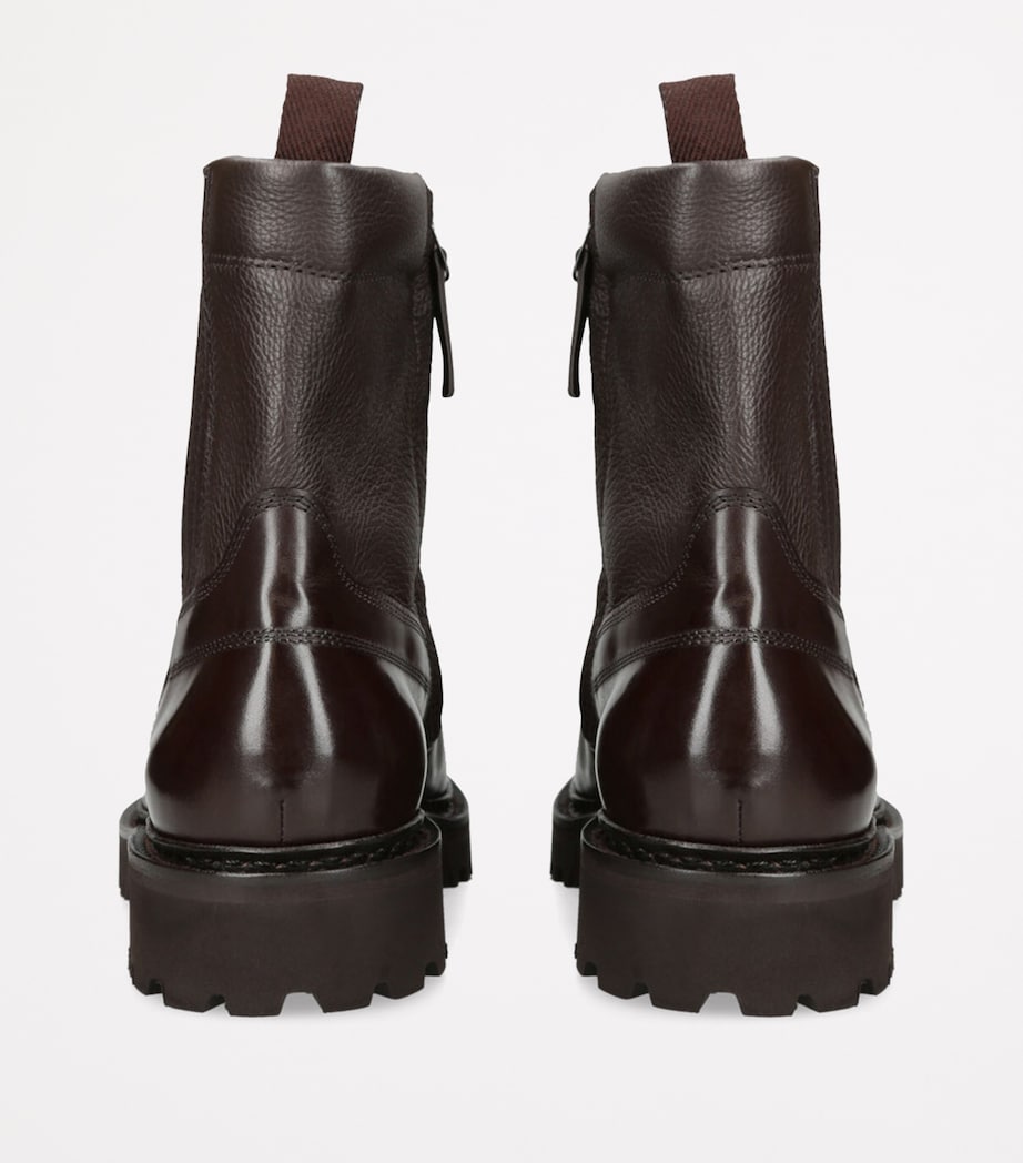 Leather Ridge Ankle Boots DARK BROWN Image 2