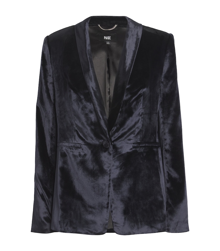 PAIGE Womens Velvet Kriselle Blazer Midnight Image 1