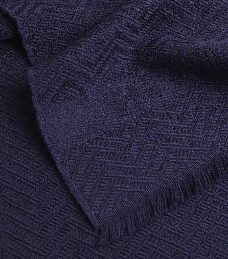 Wool Jacquard Chevron Scarf UB109 Image 4