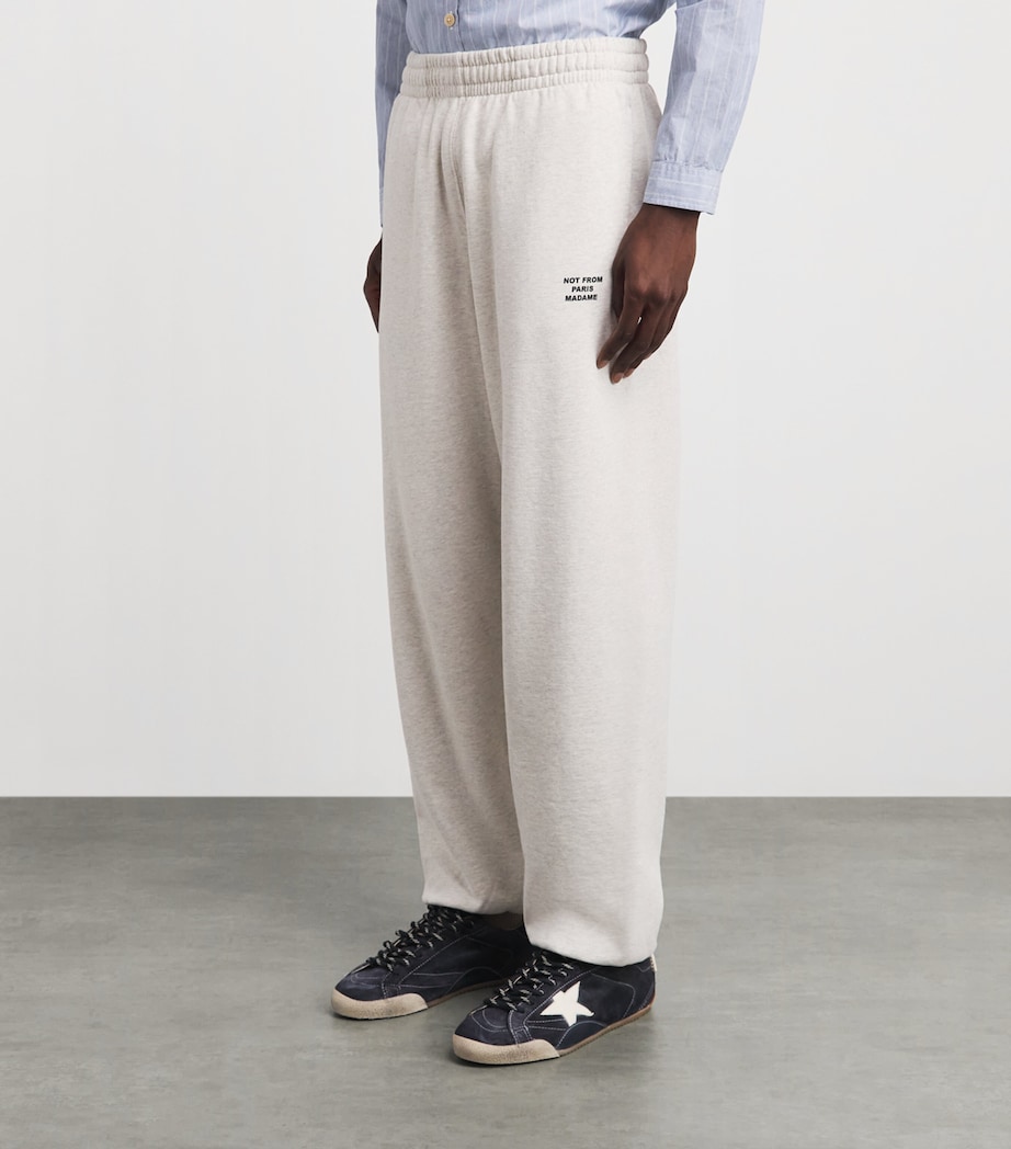 Drôle de Monsieur Mens Cotton Fleece Slogan Sweatpants Grey Image 4