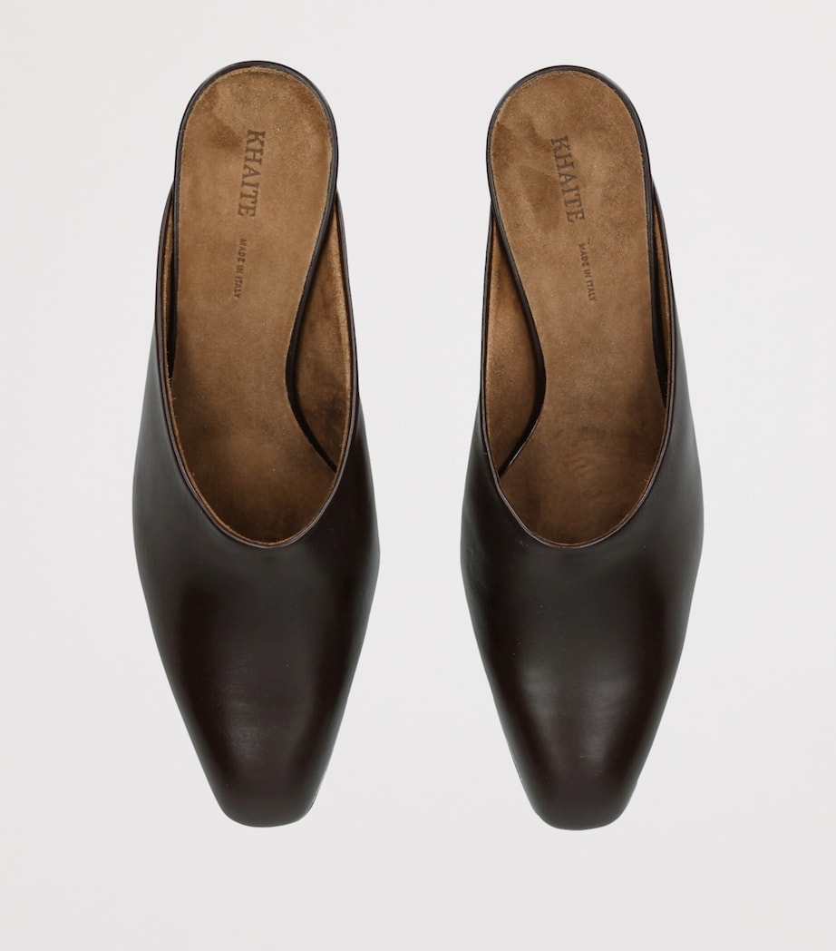 Khaite Leather Colt Heeled Mules 50 Brown Image 3