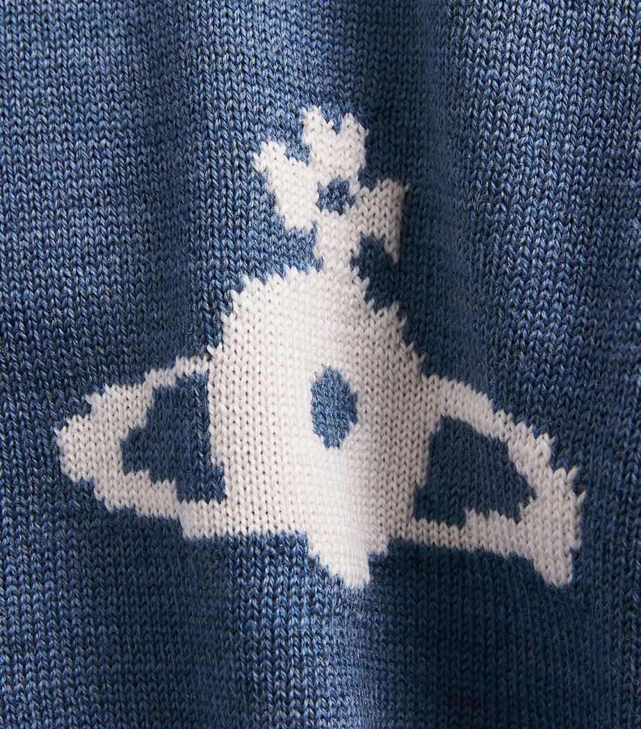 Vivienne Westwood Mens Merino Rollneck Mark Sweater Denim Blue Image 6