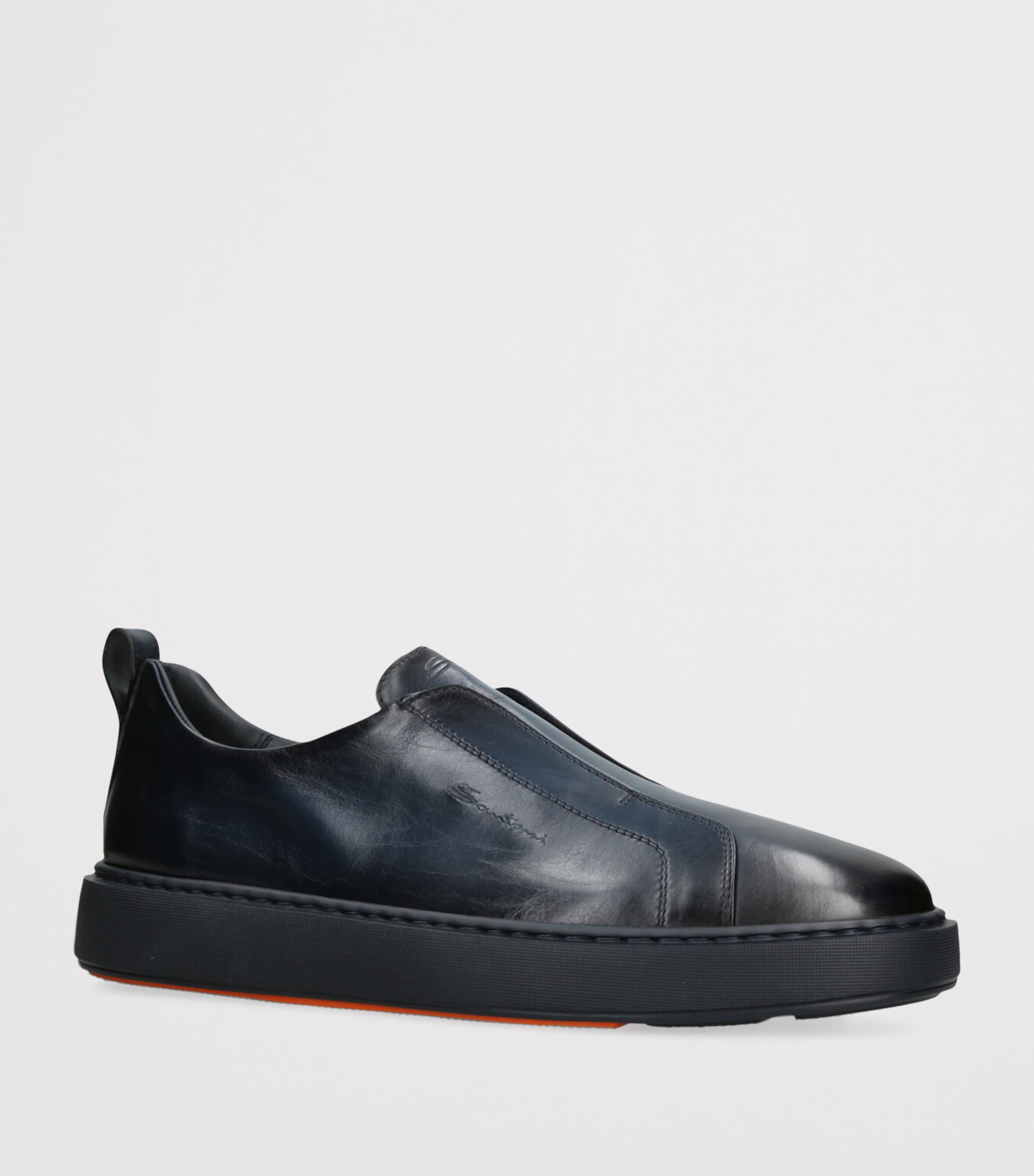 Leather Clean Icon Victory Sneakers NAVY Image 3