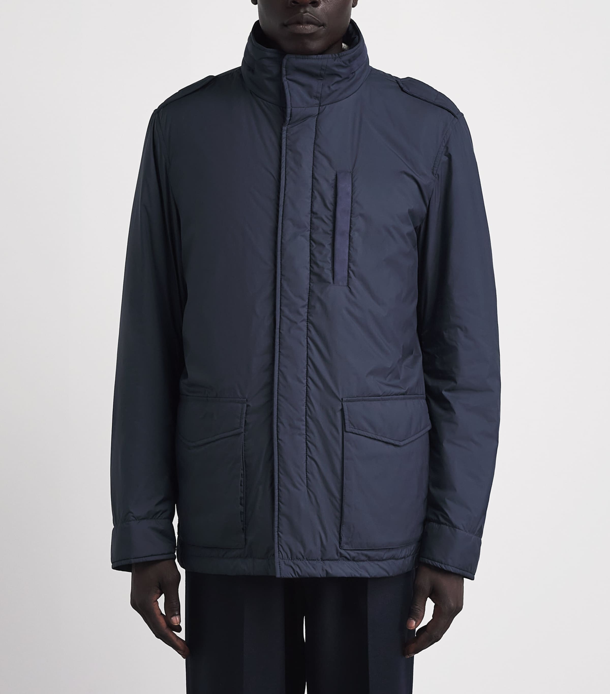 Herno Mens Technical Padded Jacket Blue Image 4
