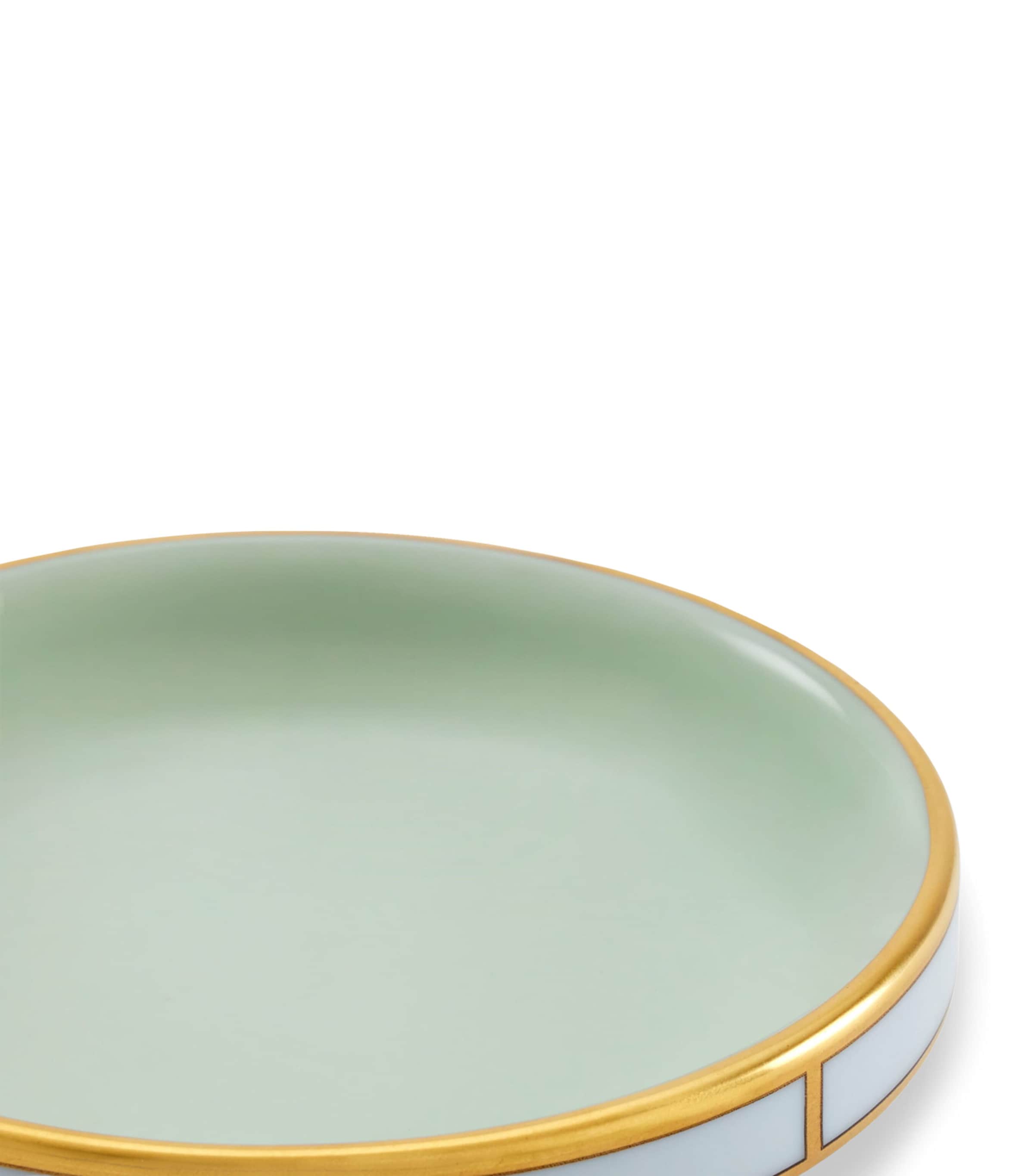 GINORI 1735 Porcelain Colonna Diva Verde Butter Dish (10cm) Image 5