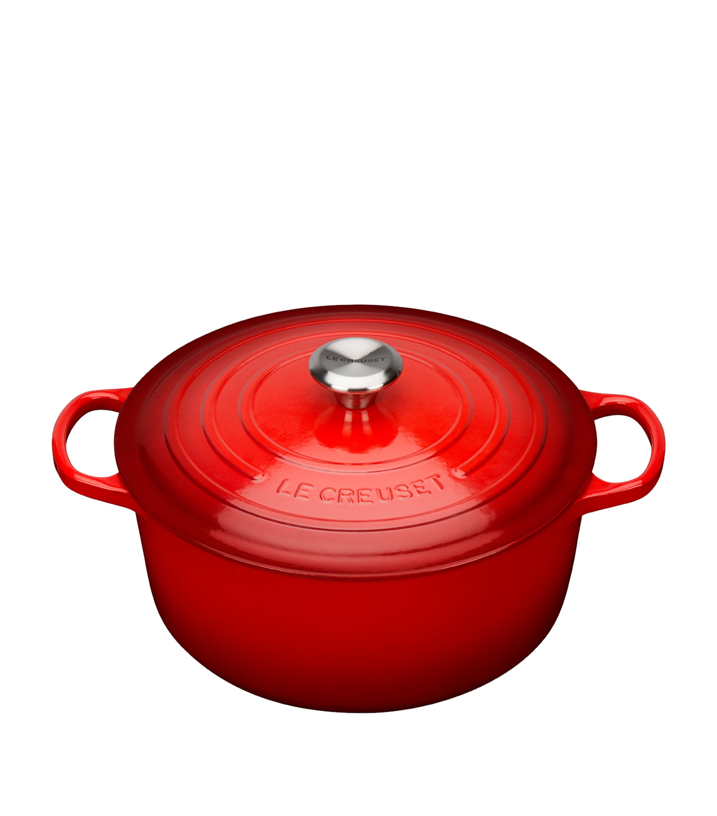 Le Creuset Cast Iron Round Casserole Dish In Cerise