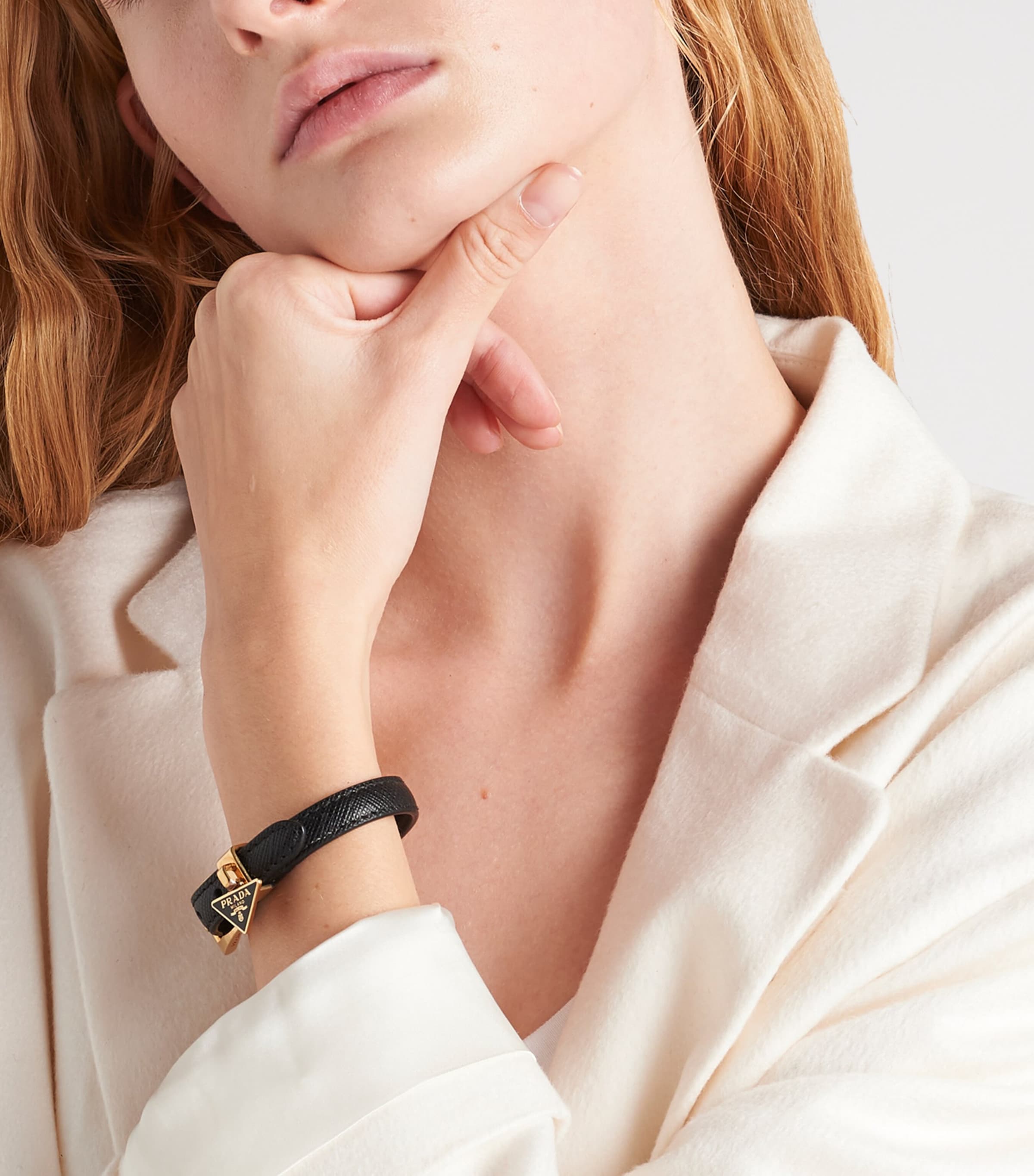 Saffiano Leather Buckle Bracelet F0002 Image 2