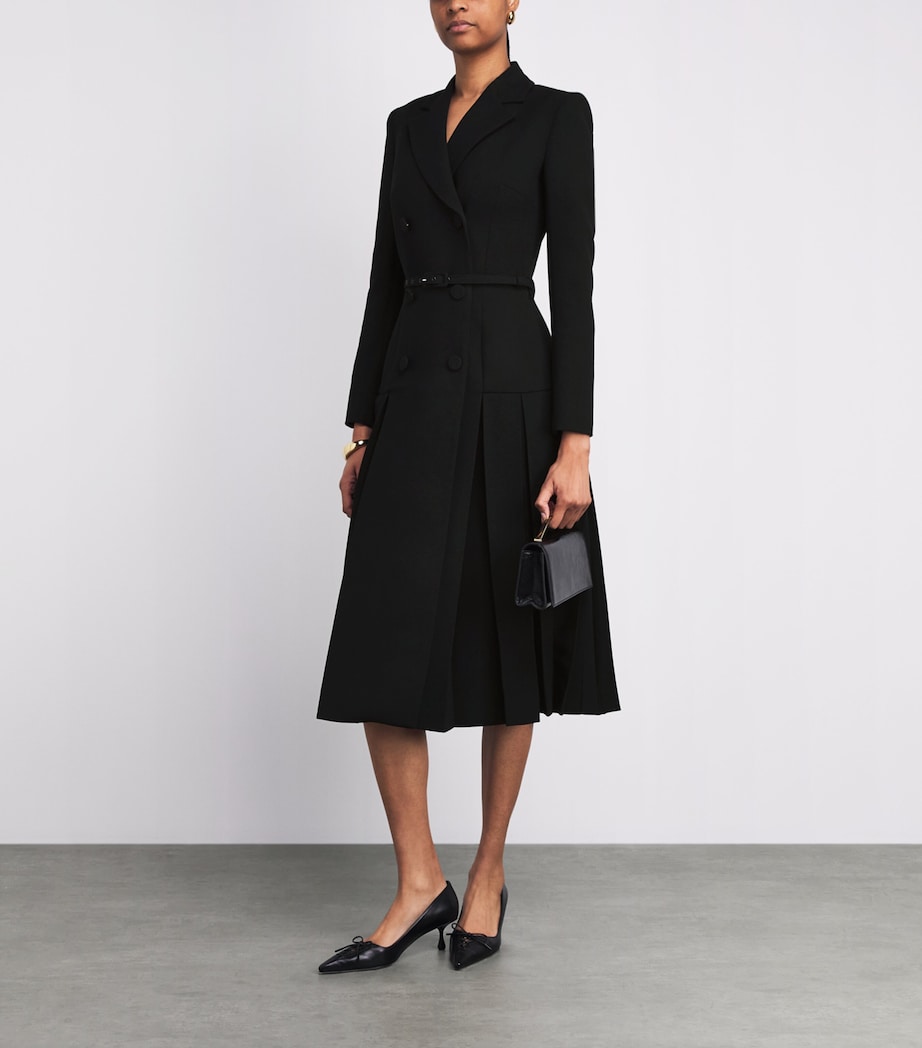 Emilia Wickstead Womens Wool Chaney Midi Dress Black Image 2