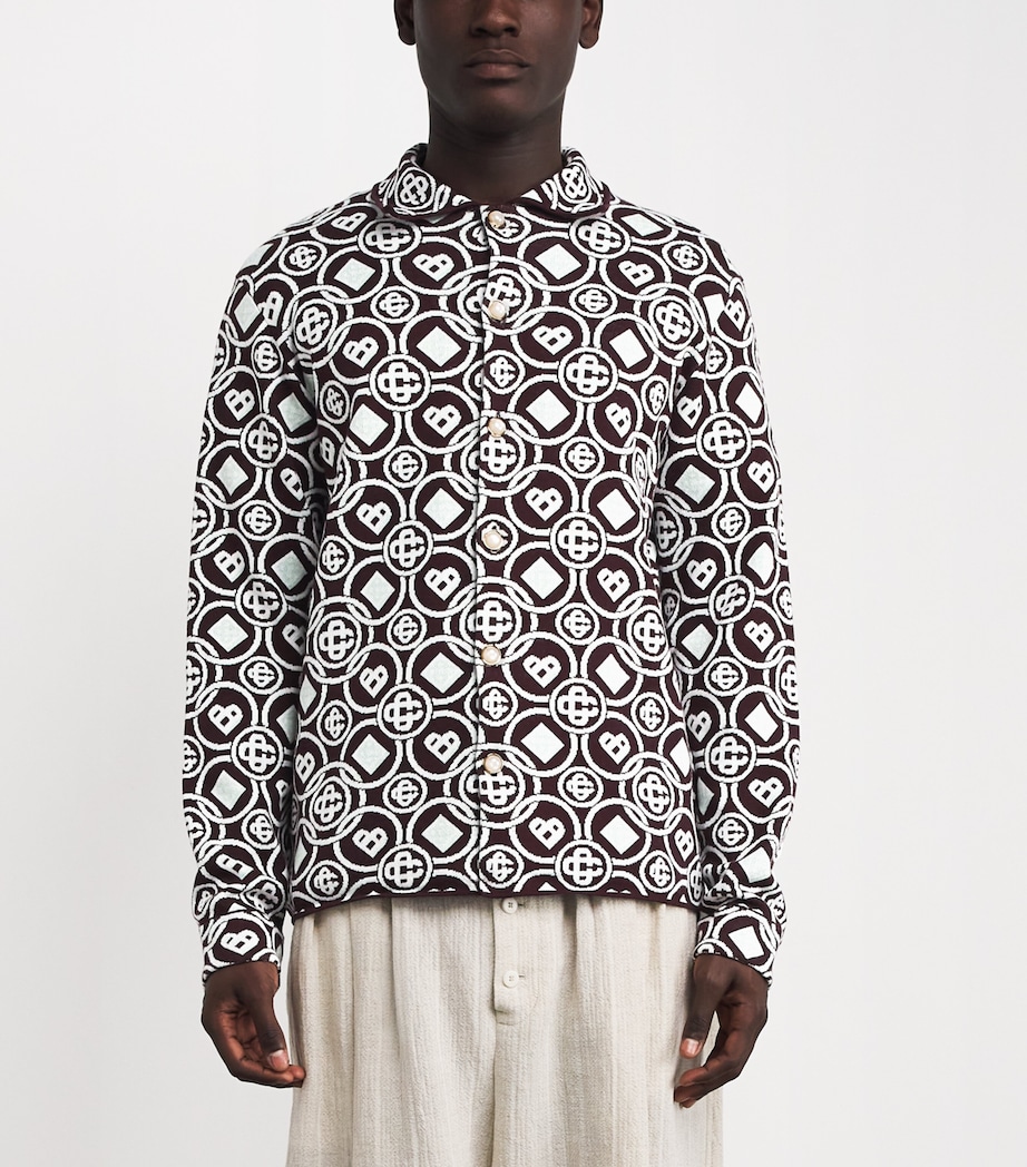 Cotton Monogram Relaxed Shirt AUBERGINE Image 3