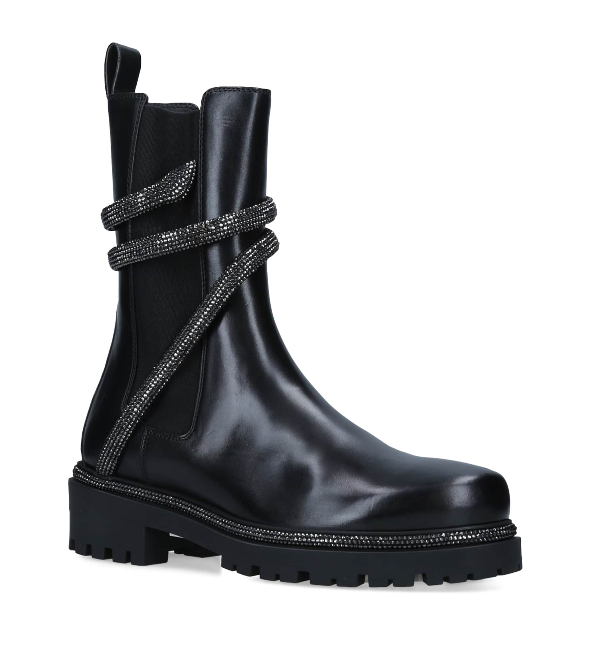 Leather Cleo Biker Boots 25 BLACK Image 3