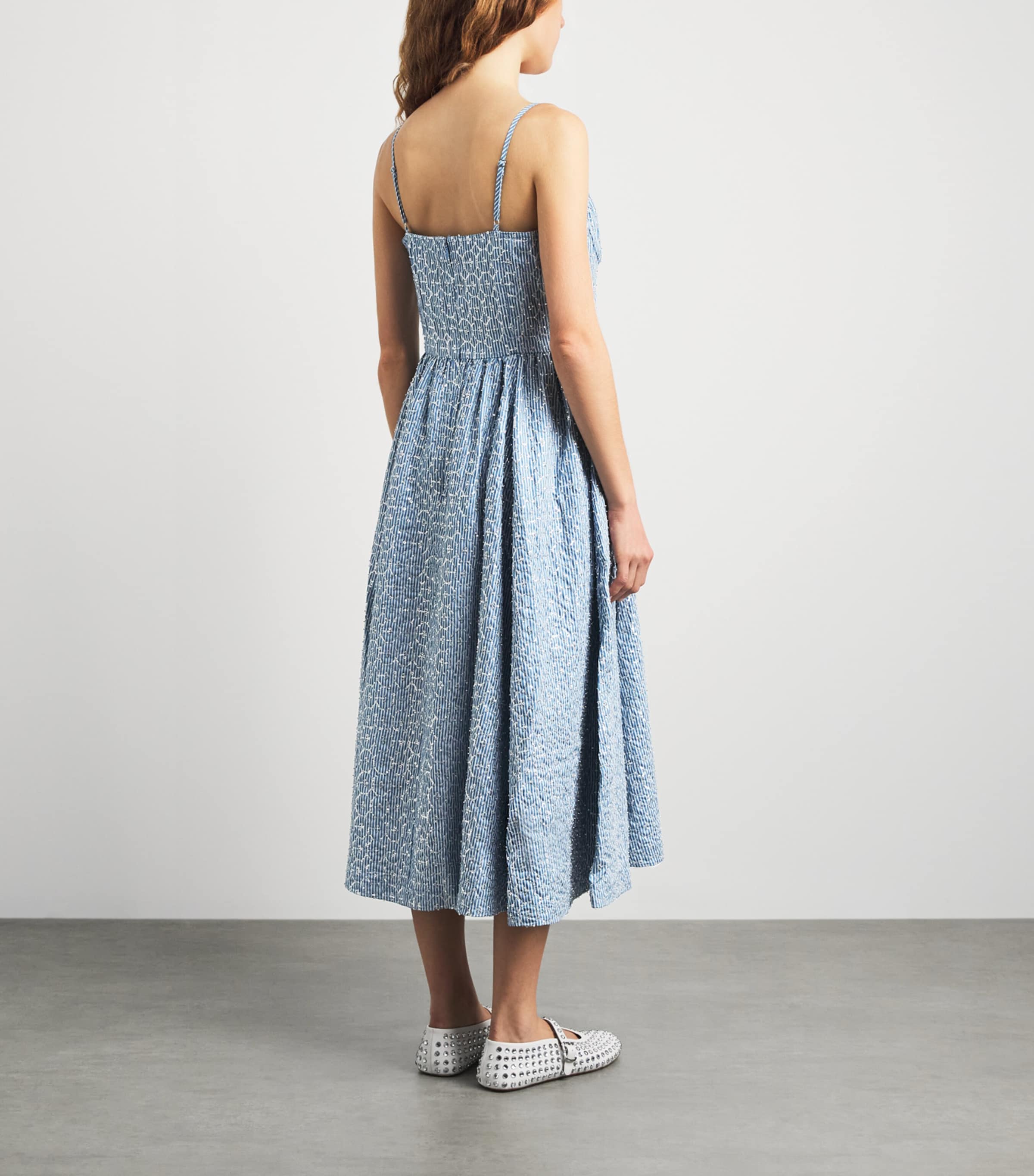 Sandro Paris Womens Sequinned Midi Dress Blue Image 4
