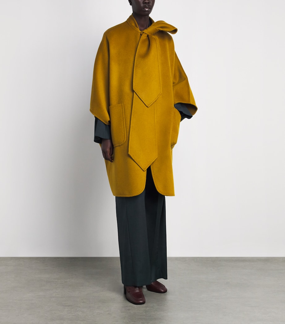Wolk Morais Womens Cashmere Belleville Trench Coat Chartreuse Image 2