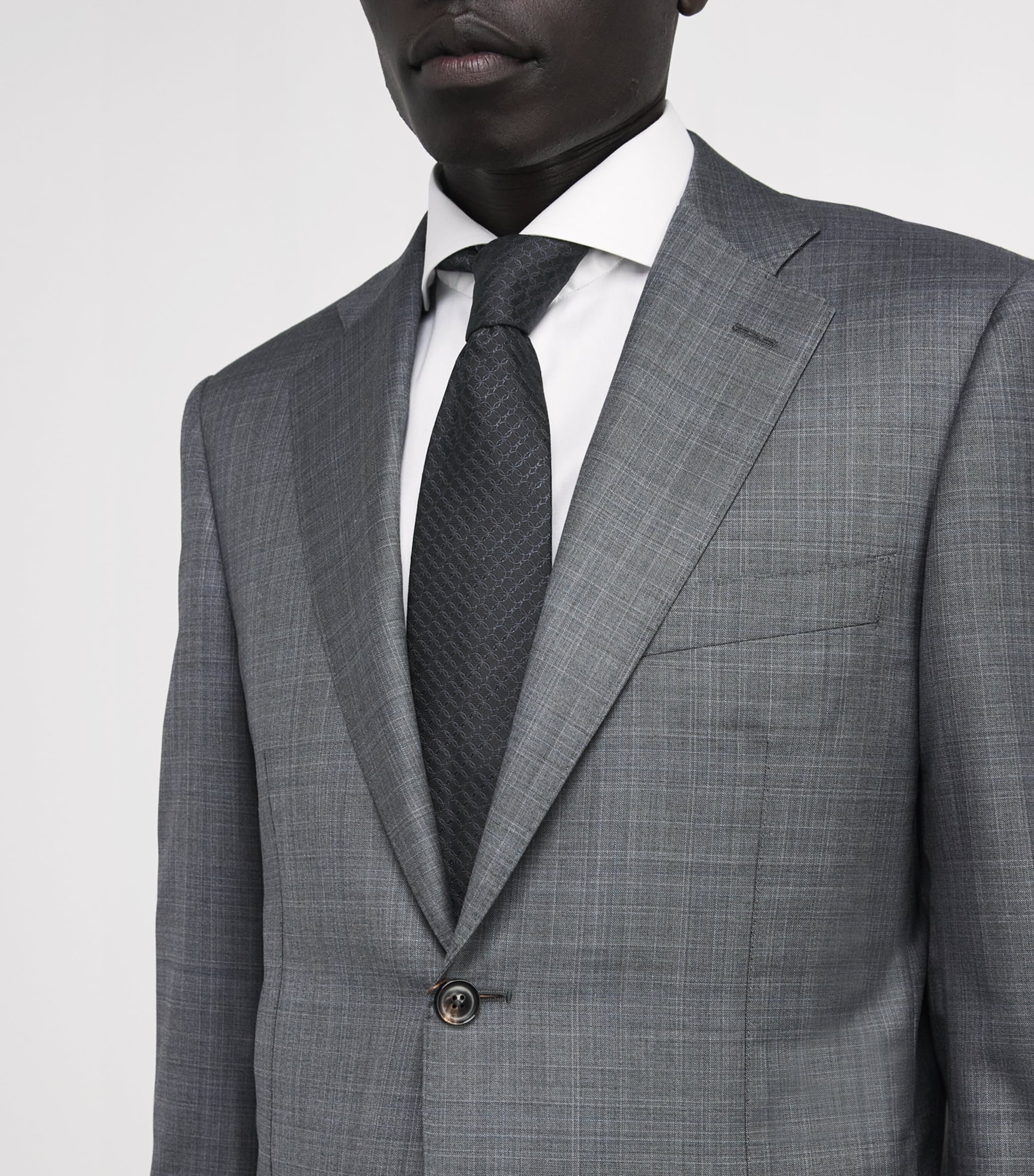 Eton Silk Geomteric Tie Black Image 2