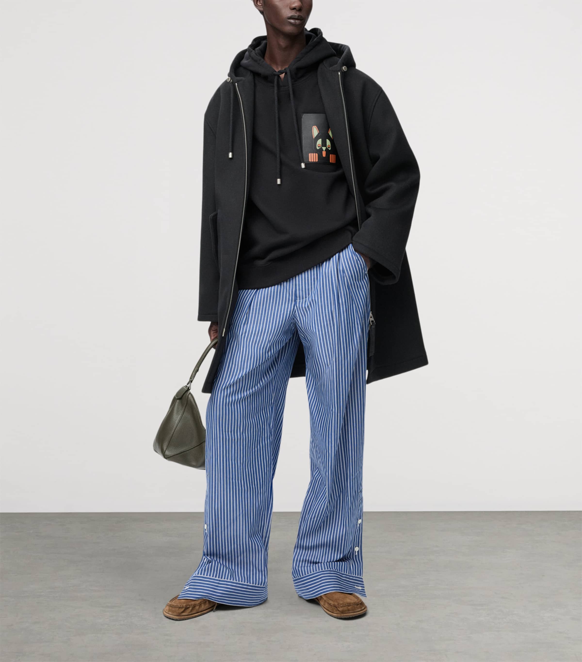 x Louis Wain Cotton-Blend Cat-Pocket Hoodie BLACK Image 2