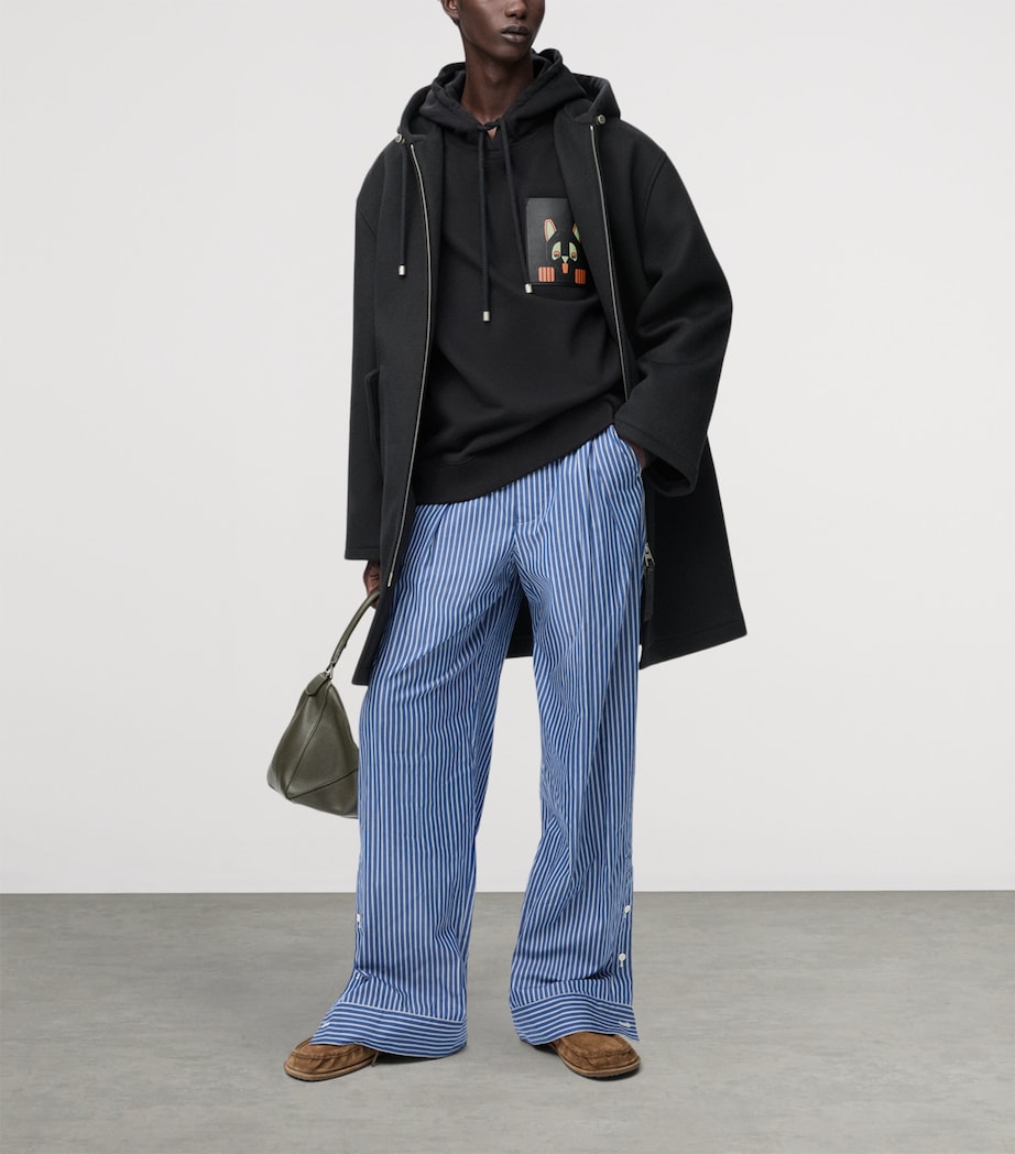 x Louis Wain Cotton-Blend Cat-Pocket Hoodie BLACK Image 2