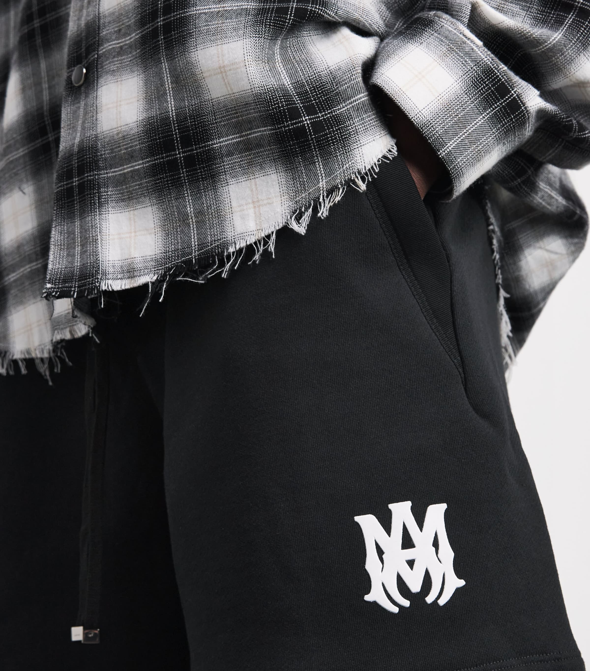 AMIRI Mens Cotton MA Logo Sweat Shorts Black Image 3