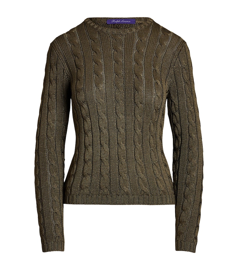 Silk Cable-Knit Sweater MOSS Image 1