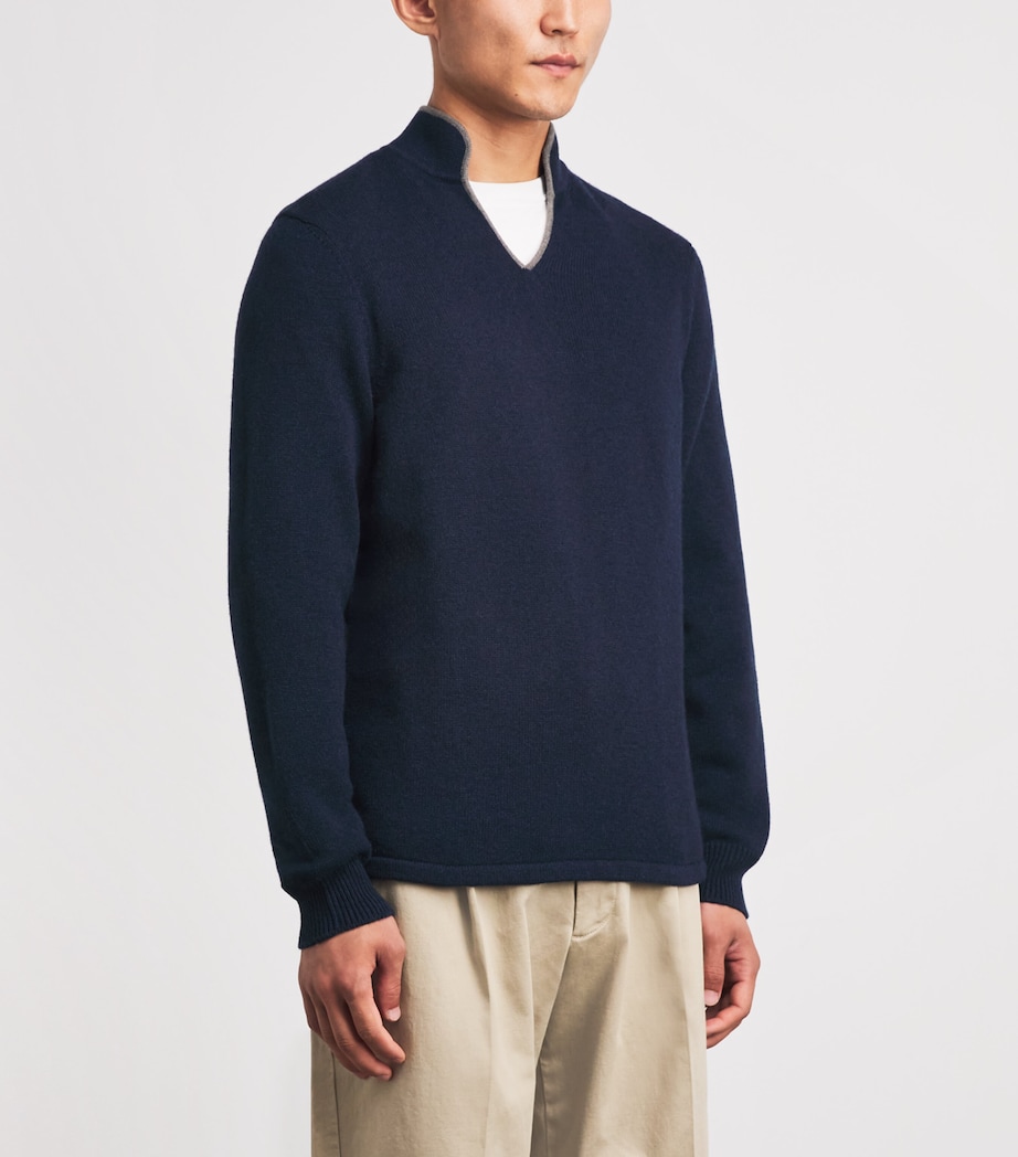 Sease Mens Cashmere Ellen Sweater Dark Blue Image 4